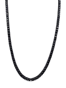 Black Diamond 22" Tennis Necklace set in Black Rhodium Plated Metal