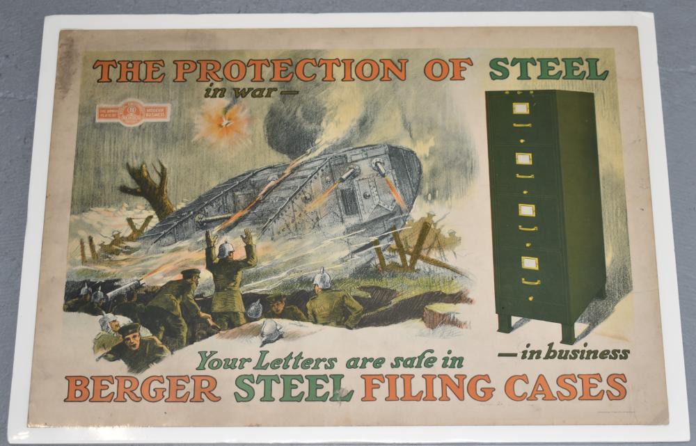 Berger Steel WWI Advertising Poster (1 of 1)