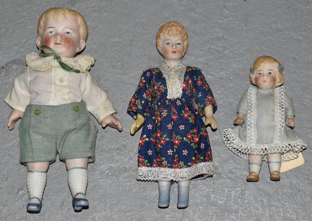 Lot (3) Small Bisque Dolls (1 of 1)