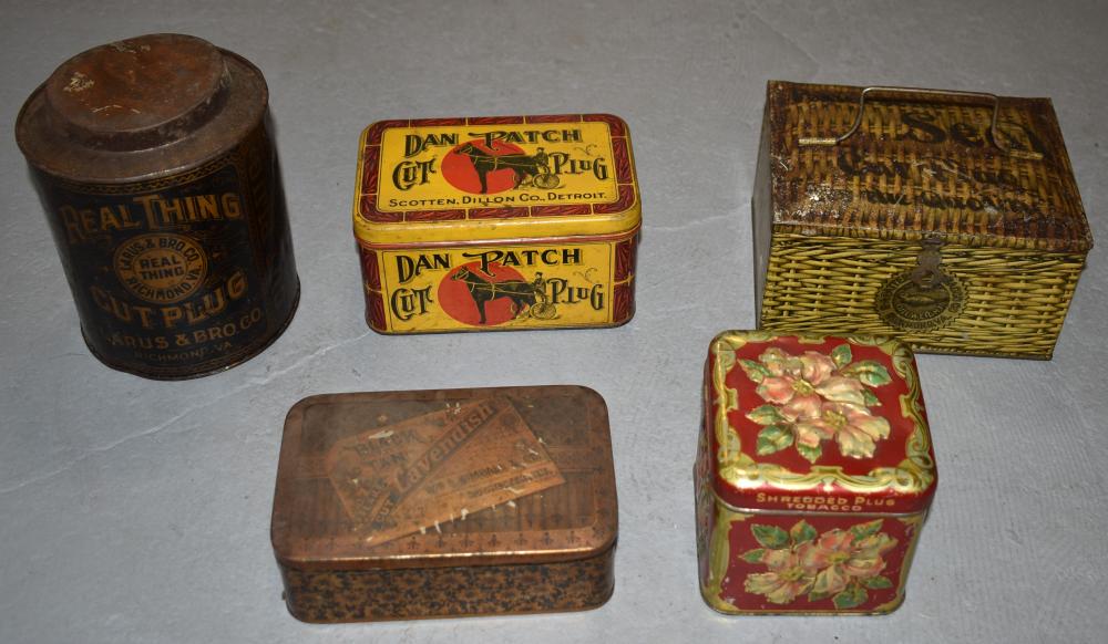 Lot (5) Vintage Advertising Tobacco Tins (1 of 1)