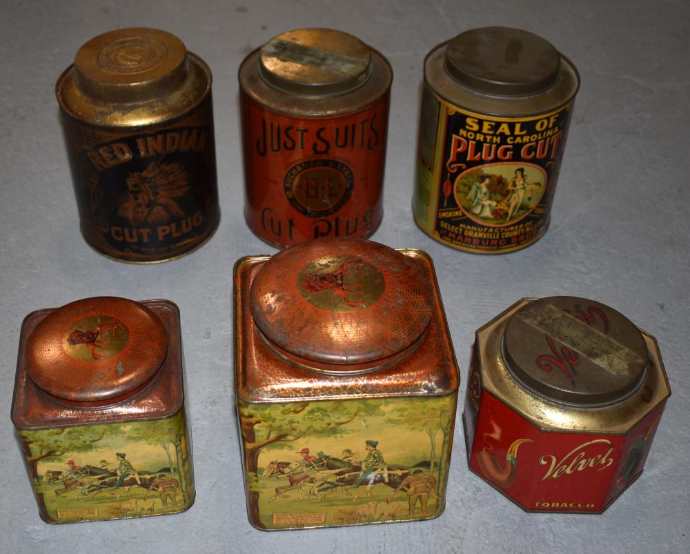 Lot (6) Vintage Advertising Tobacco Tins (1 of 1)