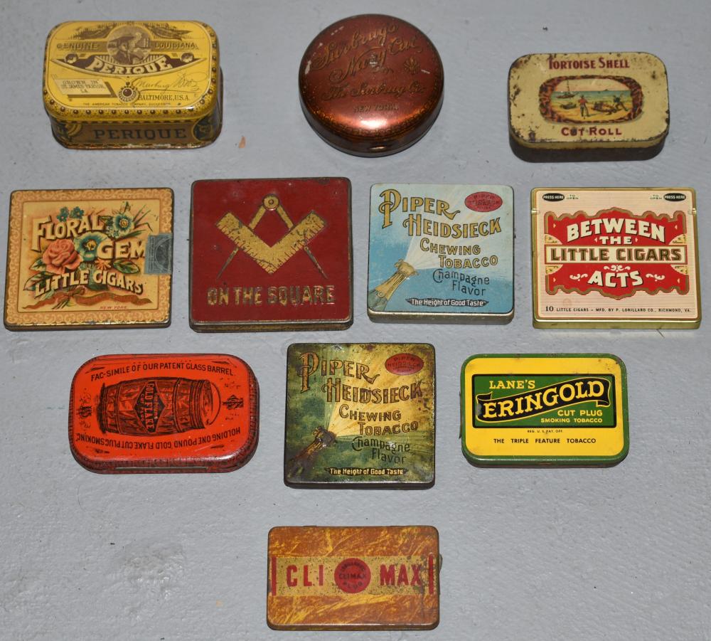 Lot (11) Small Vintage Advertising Tobacco Tins (1 of 1)