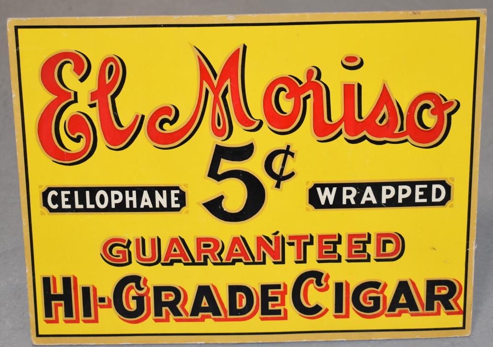El Moriso 5 Cent Hi-Grade Cigar Sign (1 of 1)