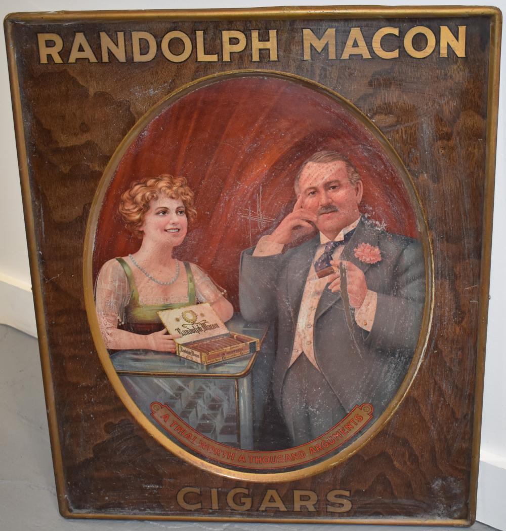 Self Framed Randolph Macon Cigars Tin Sign (1 of 1)