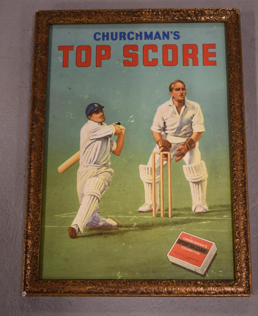 Framed Churchmans Top Score Cigarette Ad (1 of 1)