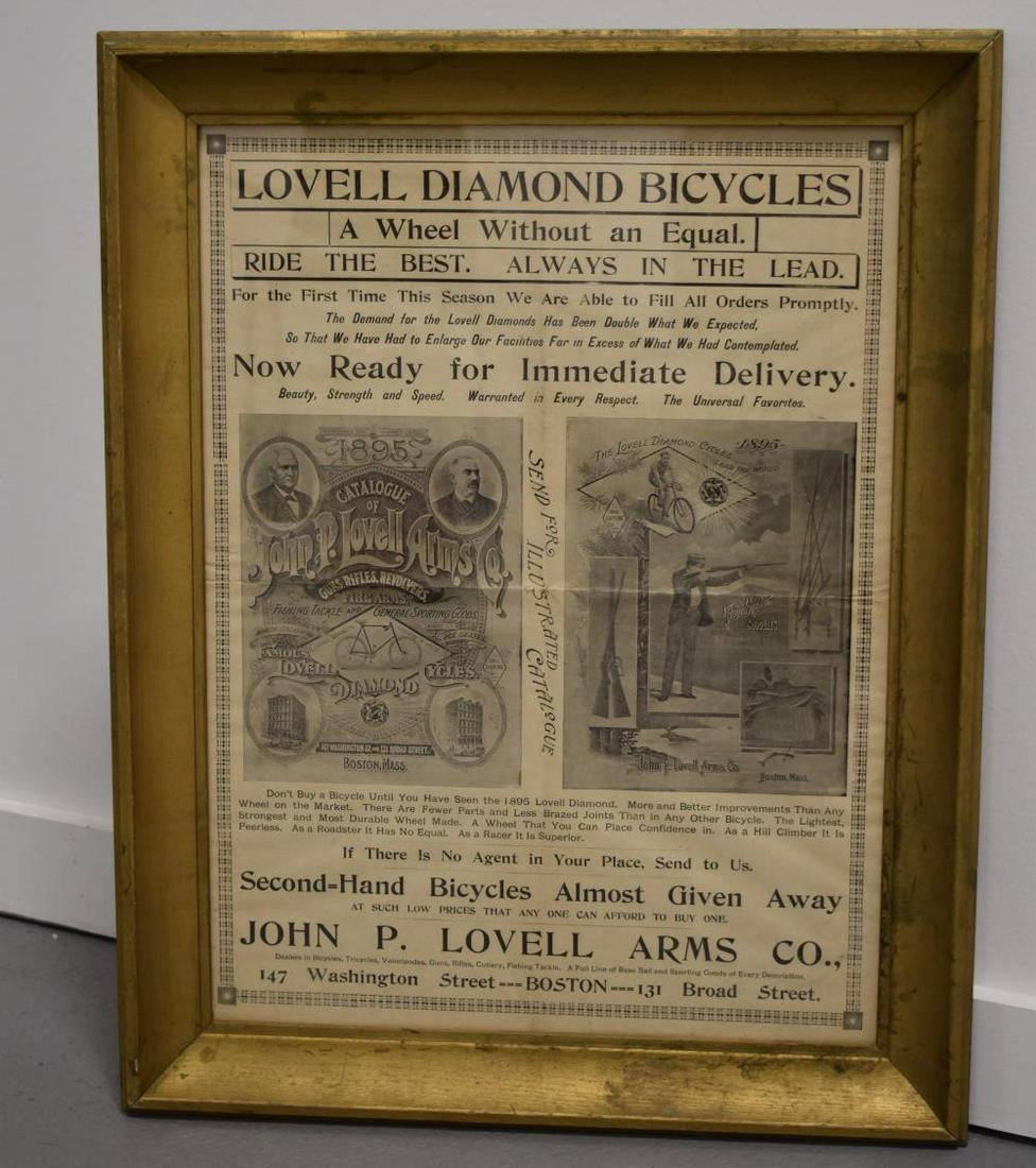 Lovell Diamond Bicycles Paper Advertising Poster (1 of 1)
