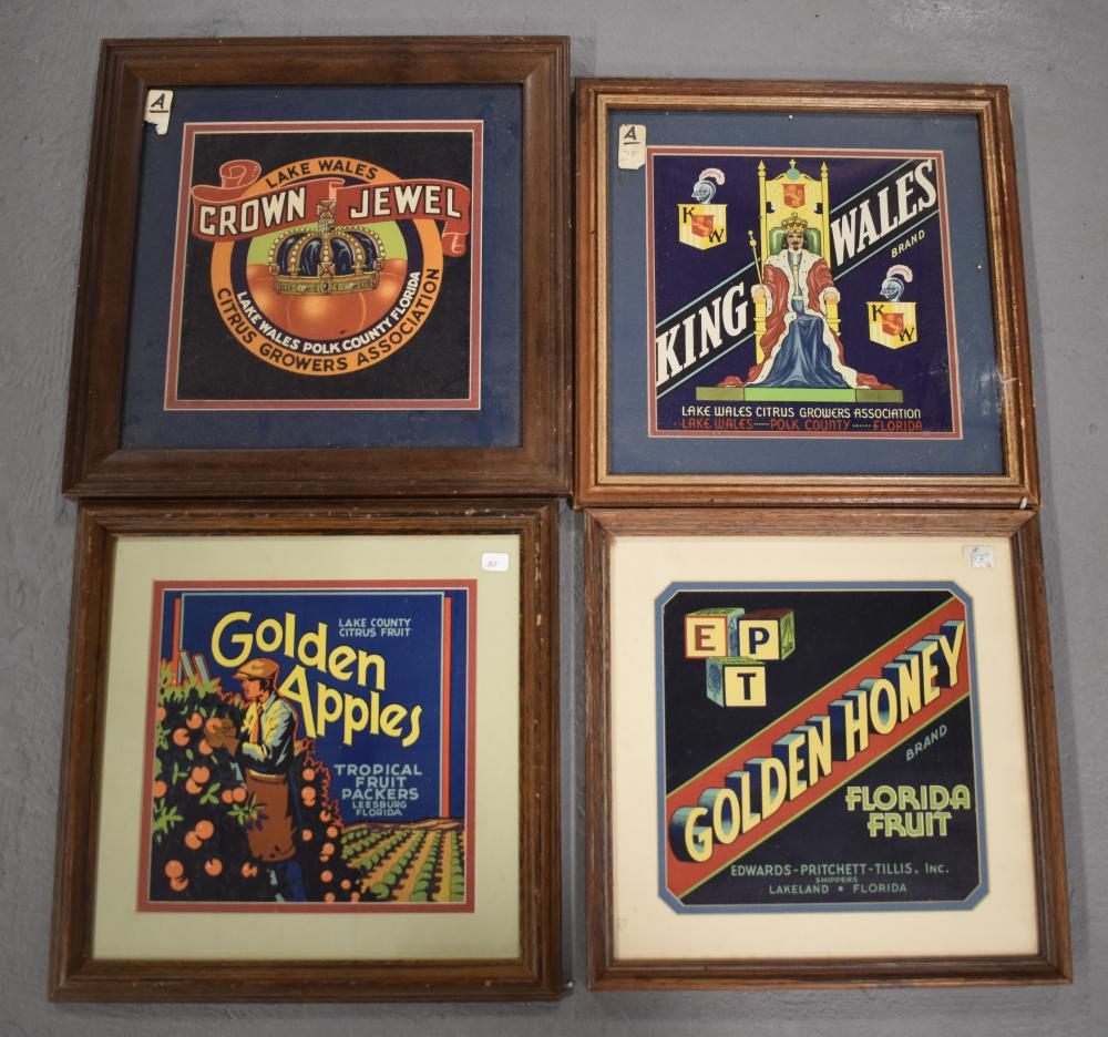 Lot (4) Framed Labels (1 of 1)