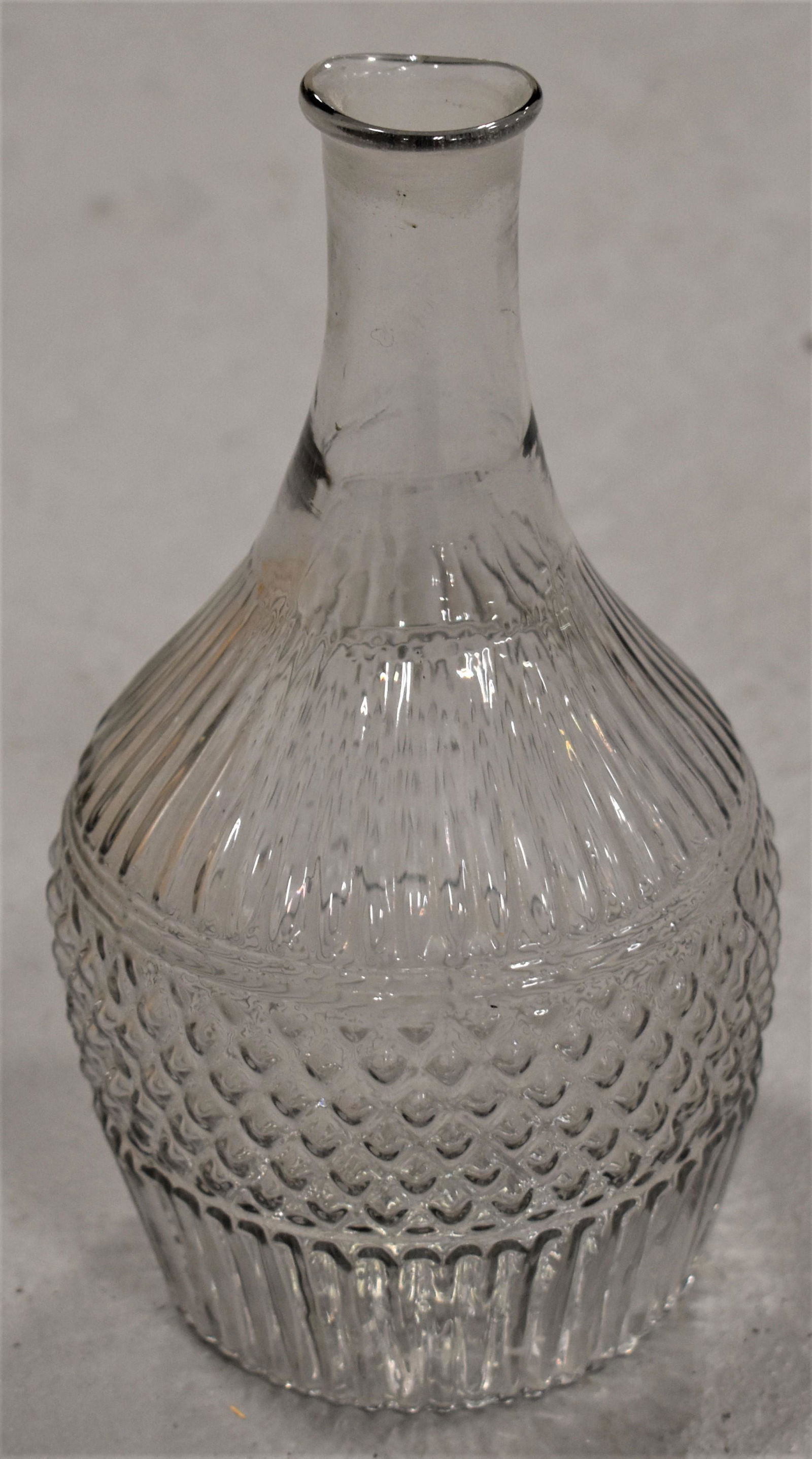 Early Clear 3 Mold Blown Decanter (1 of 3)