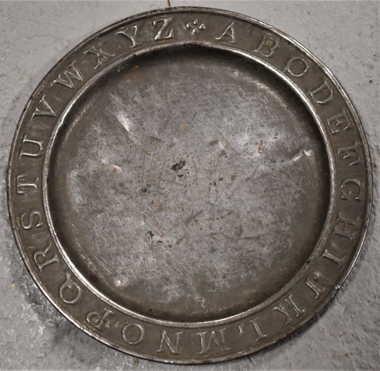 19th Century Childs Tin ABC Plate (1 of 2)
