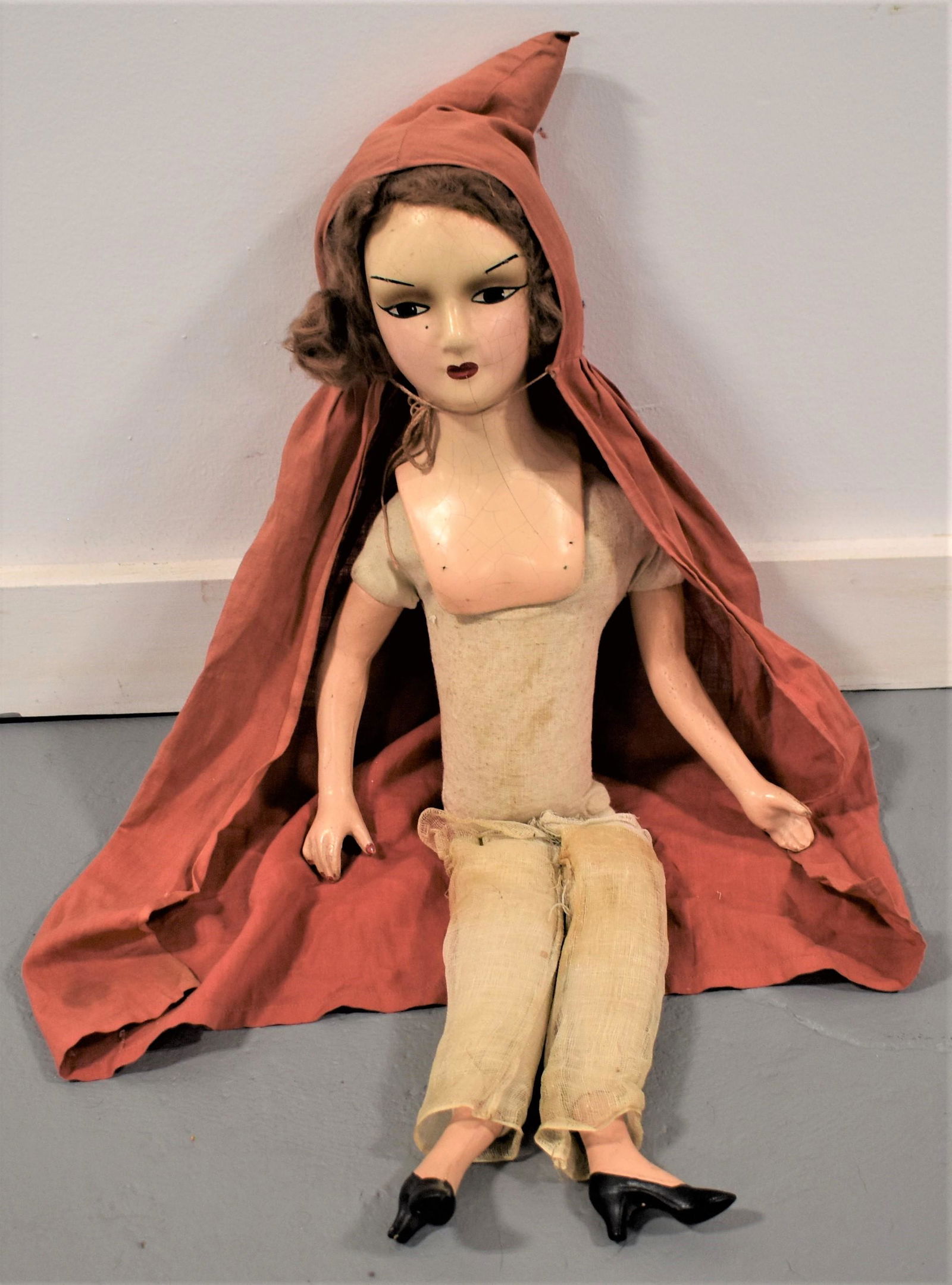 26" Composition Red Riding Hood Doll (1 of 2)