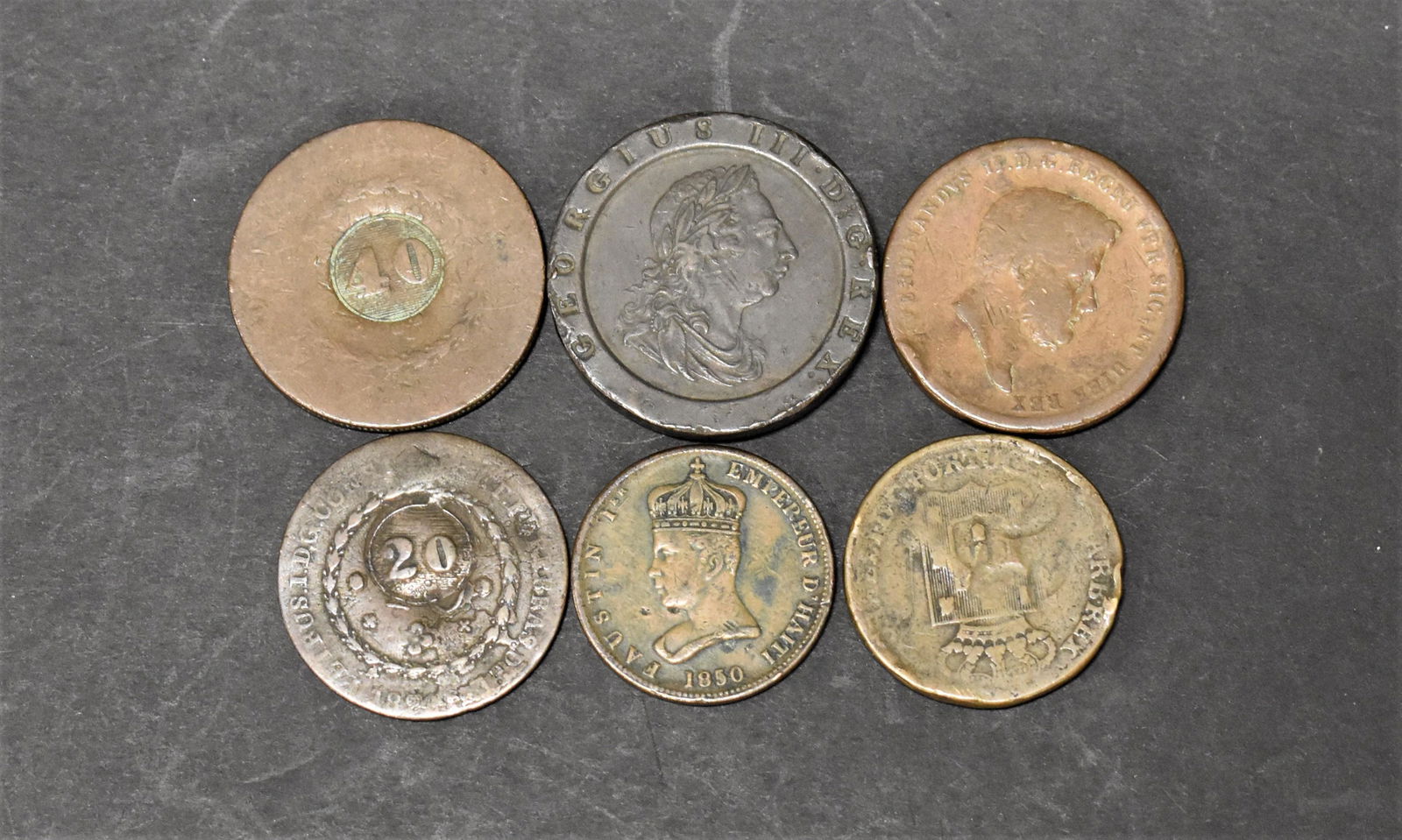 6 Misc Foreign Copper Coins (1 of 2)