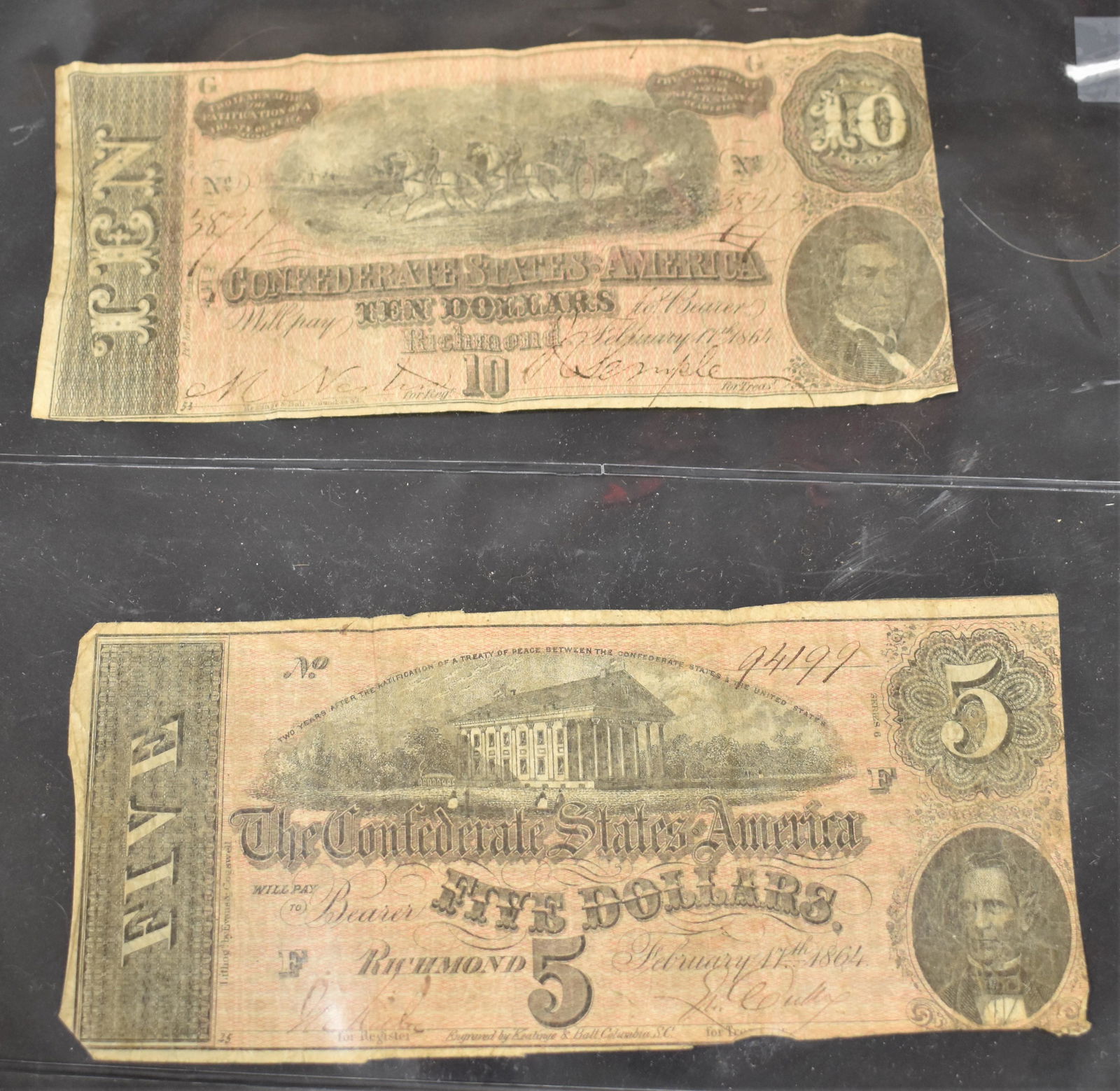 Lot of 2 Confederate Bills (1 of 2)