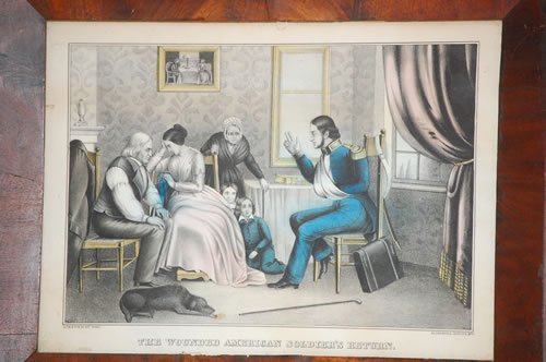19TH CENT. COLORED CIVIL WAR LITHOGRAPH-"THE WOUNDE - 2