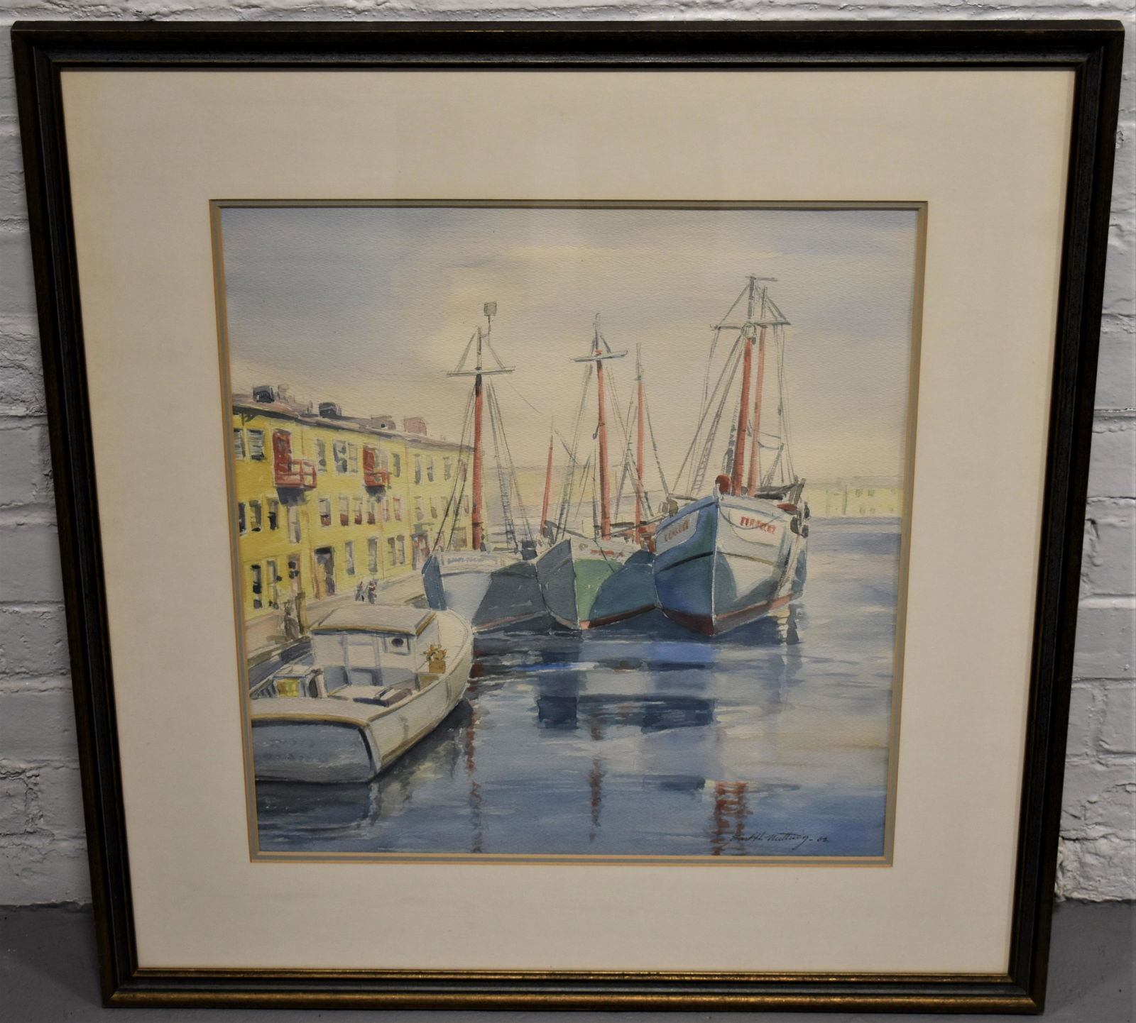 Earl Nutting Harbor Scene Watercolor (1 of 2)