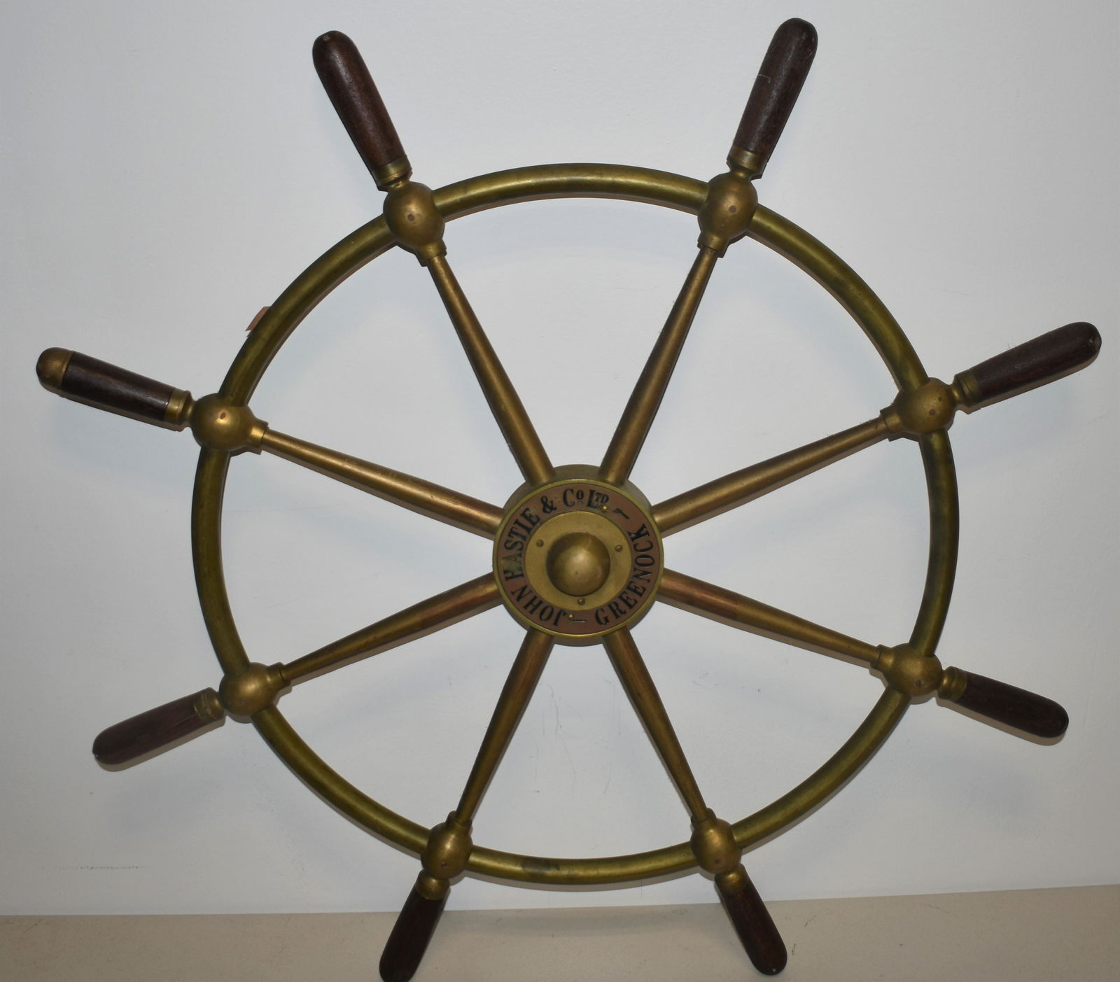 船舶用舵輪●John Hastie & Co. Ltd製造●24-06-19 Solid Brass Ship Wheel by John Hastie and Co. Ltd. – Lannan