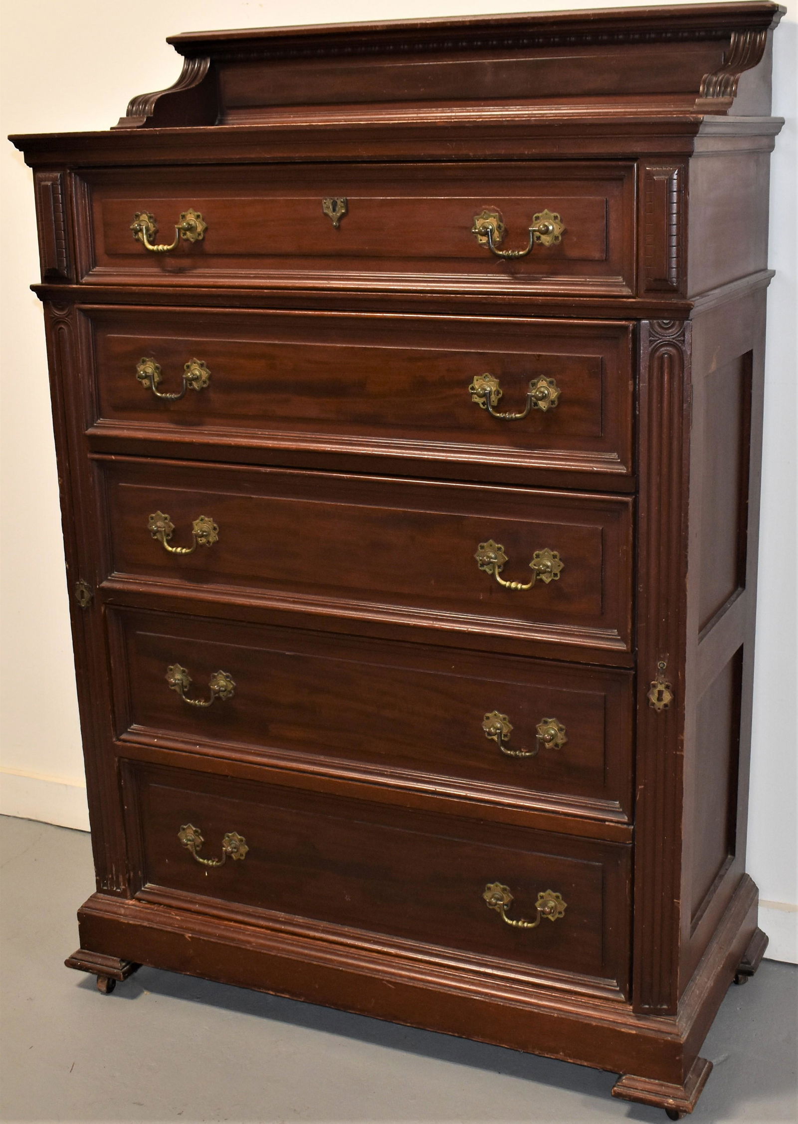 Victorian Lockside 5 Drawer Tall Chest (1 of 4)