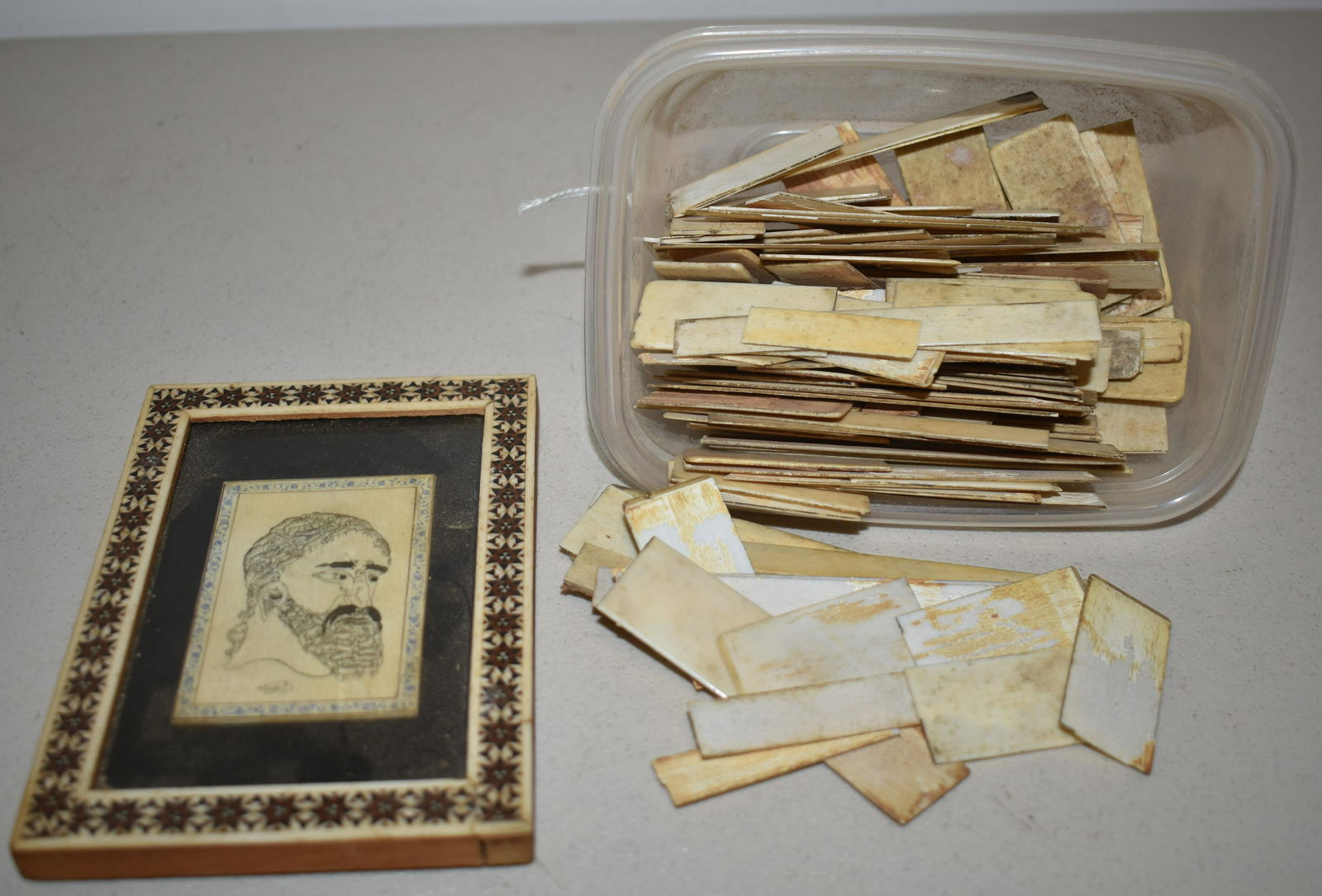 Miniature Carved Portrait and Piano Keys (1 of 4)