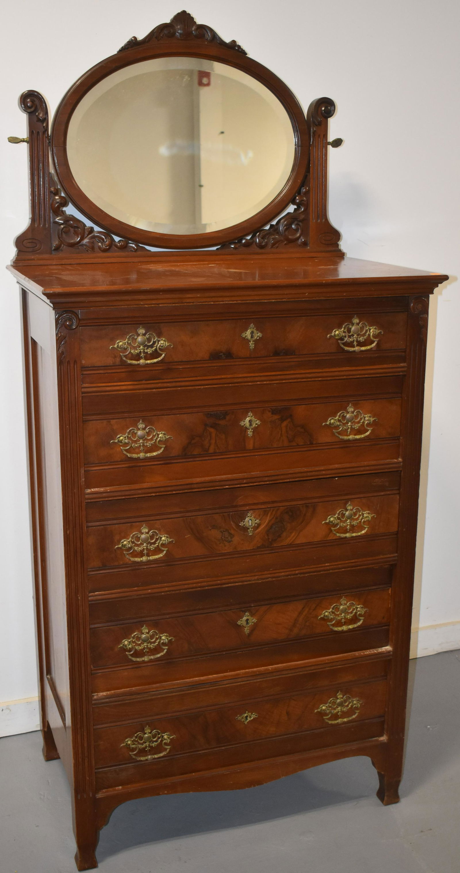 Victorian 5 Drawer Tall Chest (1 of 6)