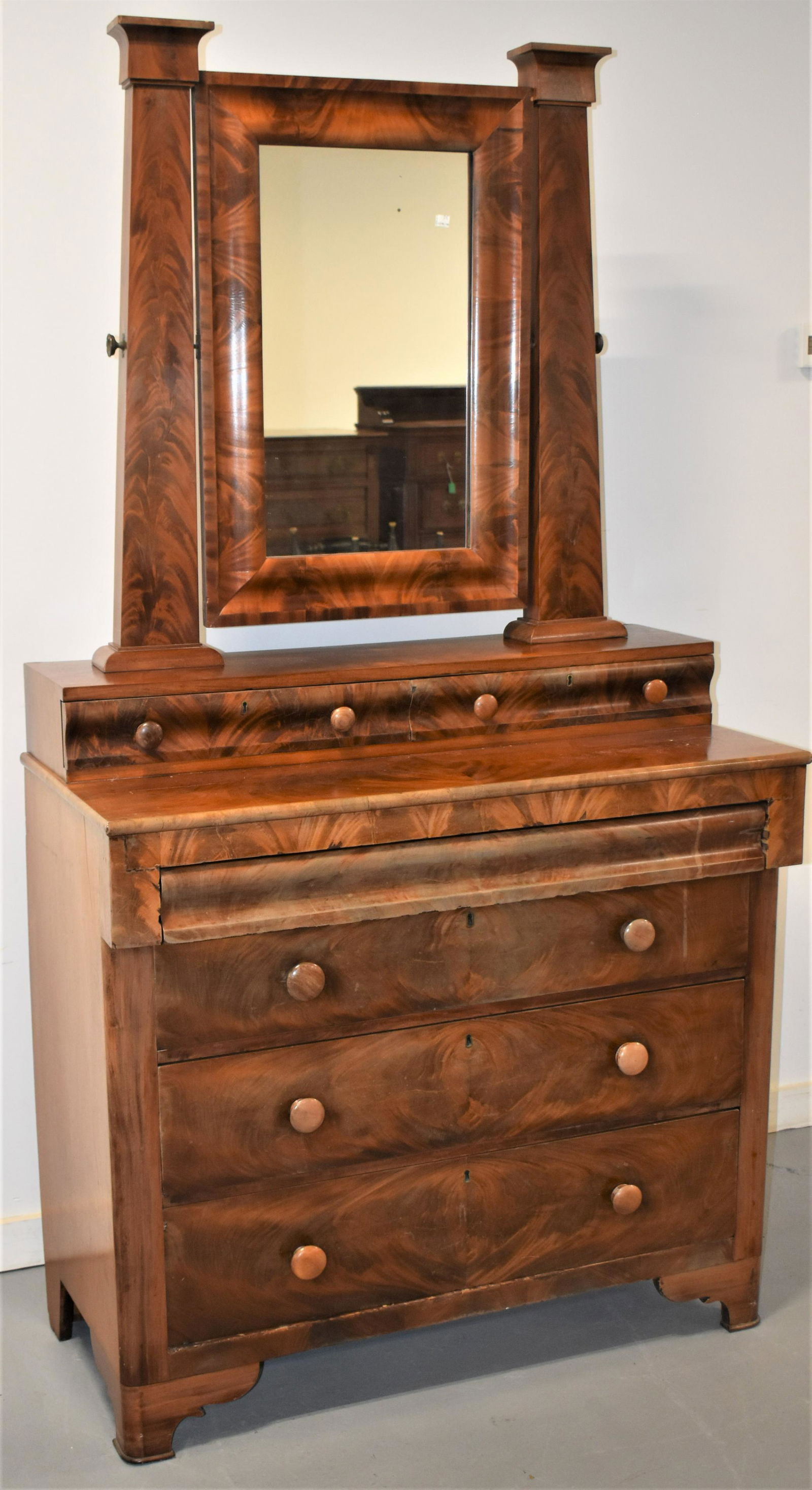 Empire Mahogany Chest with Mirror (1 of 4)