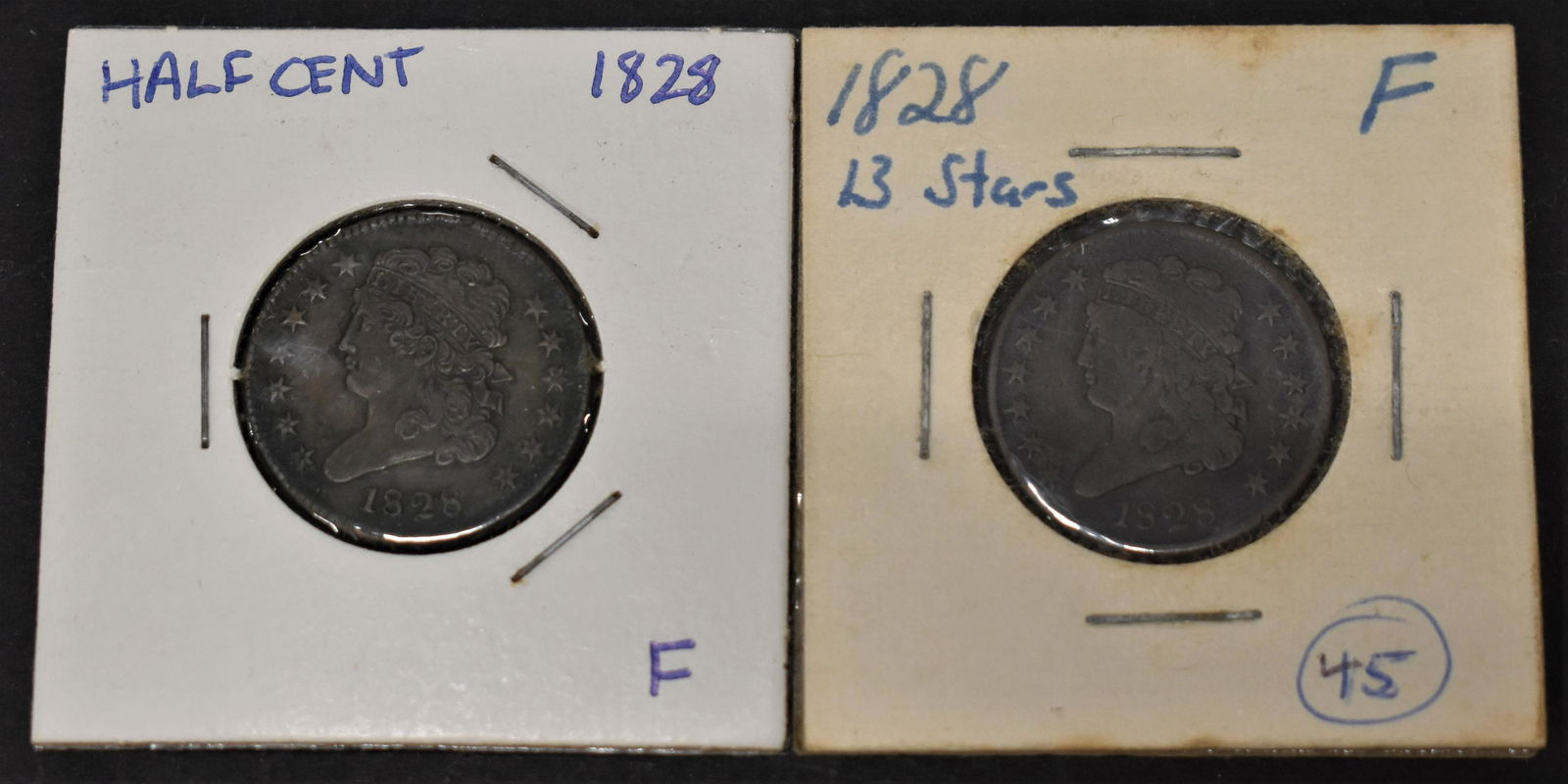 2 U.S. 13 Star Half Cents (1 of 2)