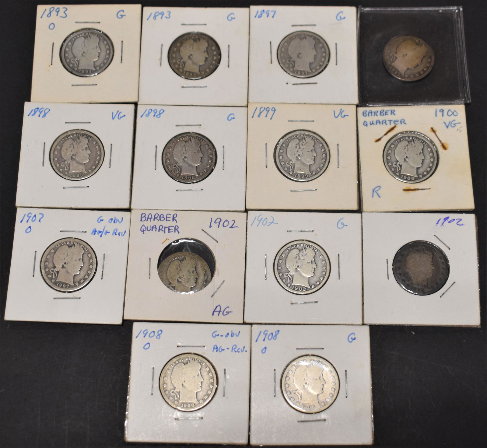 14 U.S. Silver Barber Quarters (1 of 2)