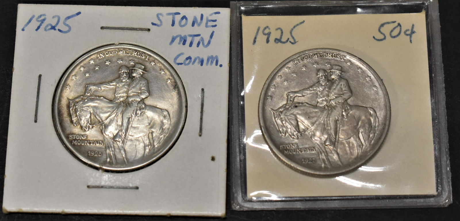 2 1925 Silver Stone Mountain Comm. Half Dollars (1 of 2)