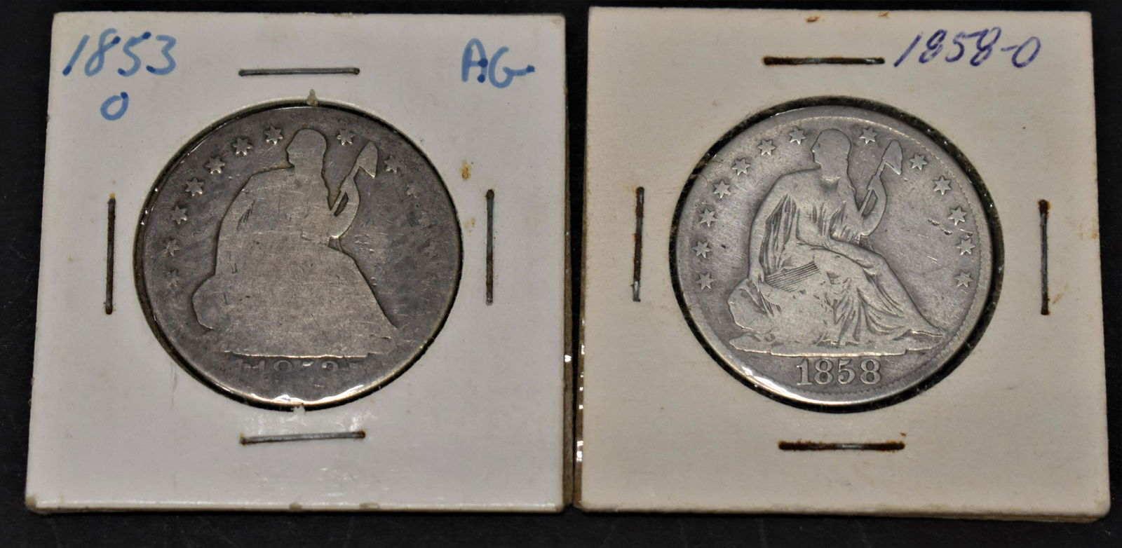 2 Silver Seated Half Dollars (1 of 2)