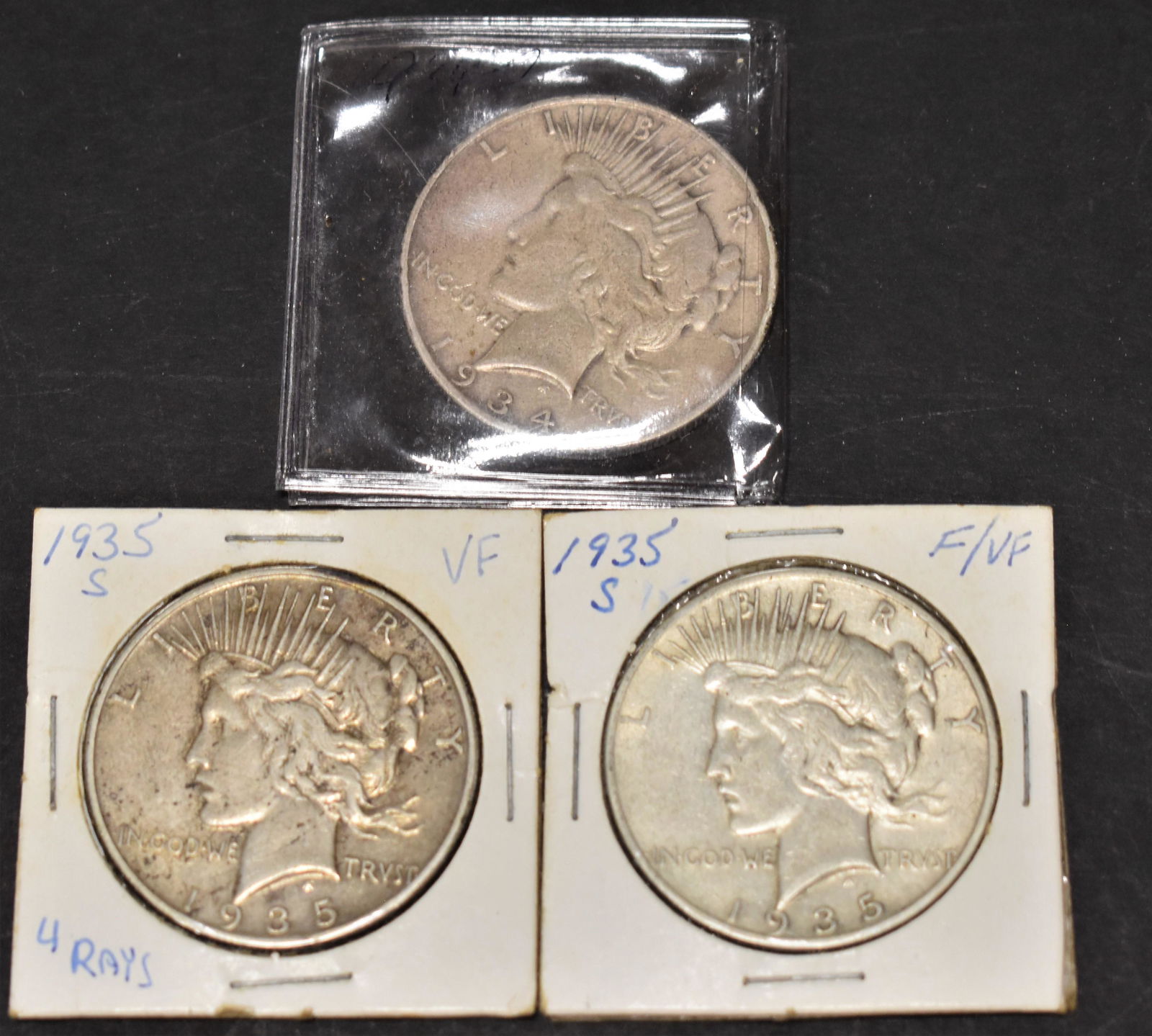 3 U.S. Silver Peace Dollars (1 of 2)
