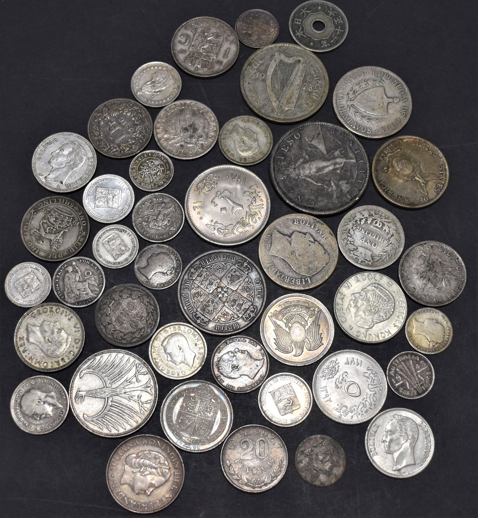 42 Misc. Foreign Silver Coins (1 of 1)