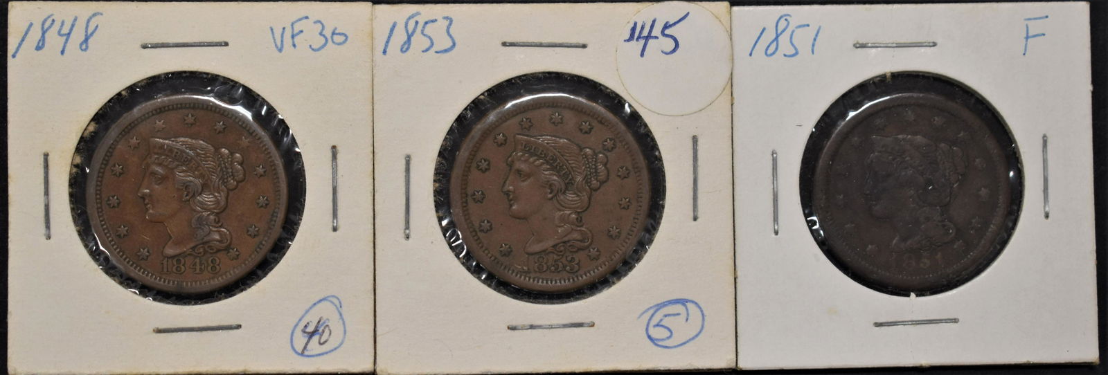 3 U.S. Large Cents (1 of 2)