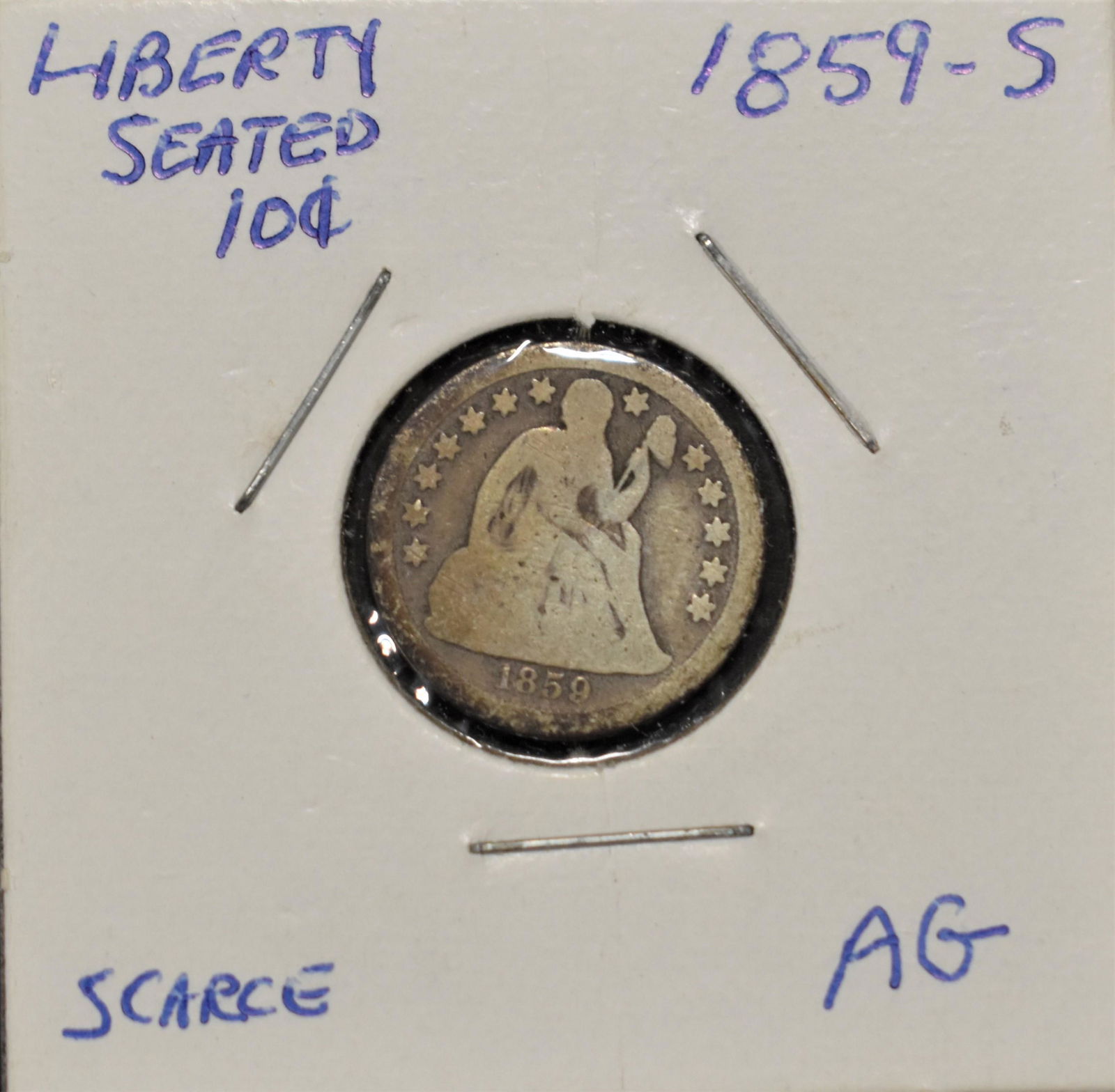 1859-S Silver Seated Dime (1 of 2)