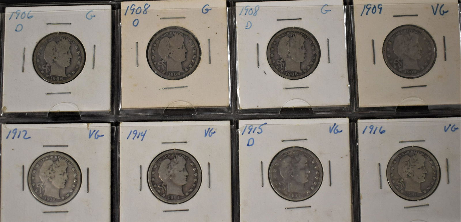 8 Silver U.S. Barber Quarters (1 of 2)