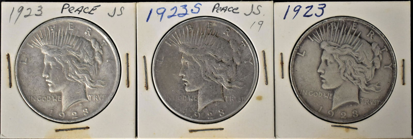 3 Silver Peace Dollars (1 of 2)
