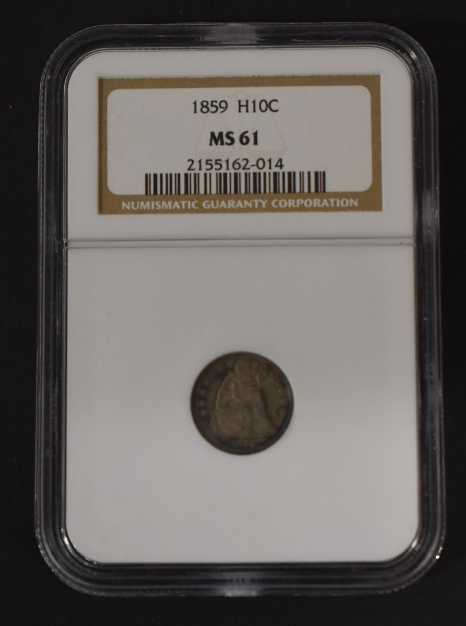 1859 Silver Seated Half Dime (1 of 2)