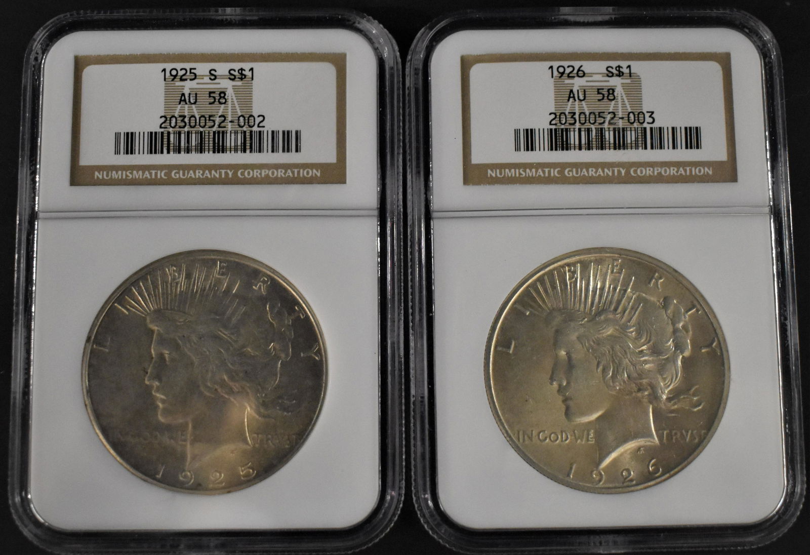 2 Silver Peace Dollars (1 of 2)
