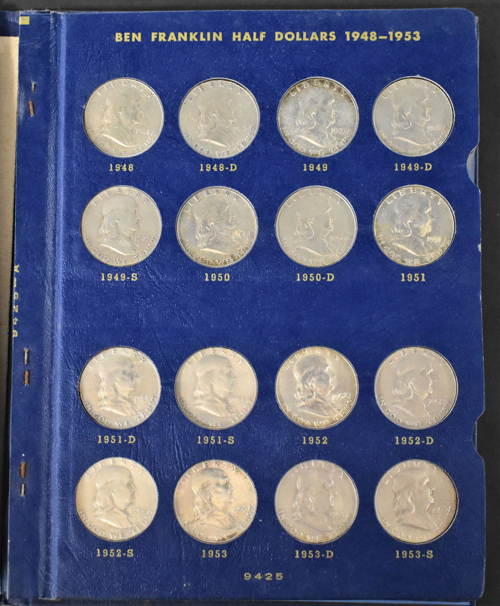 Complete Blue Book Album Silver Franklin Halves (1 of 3)