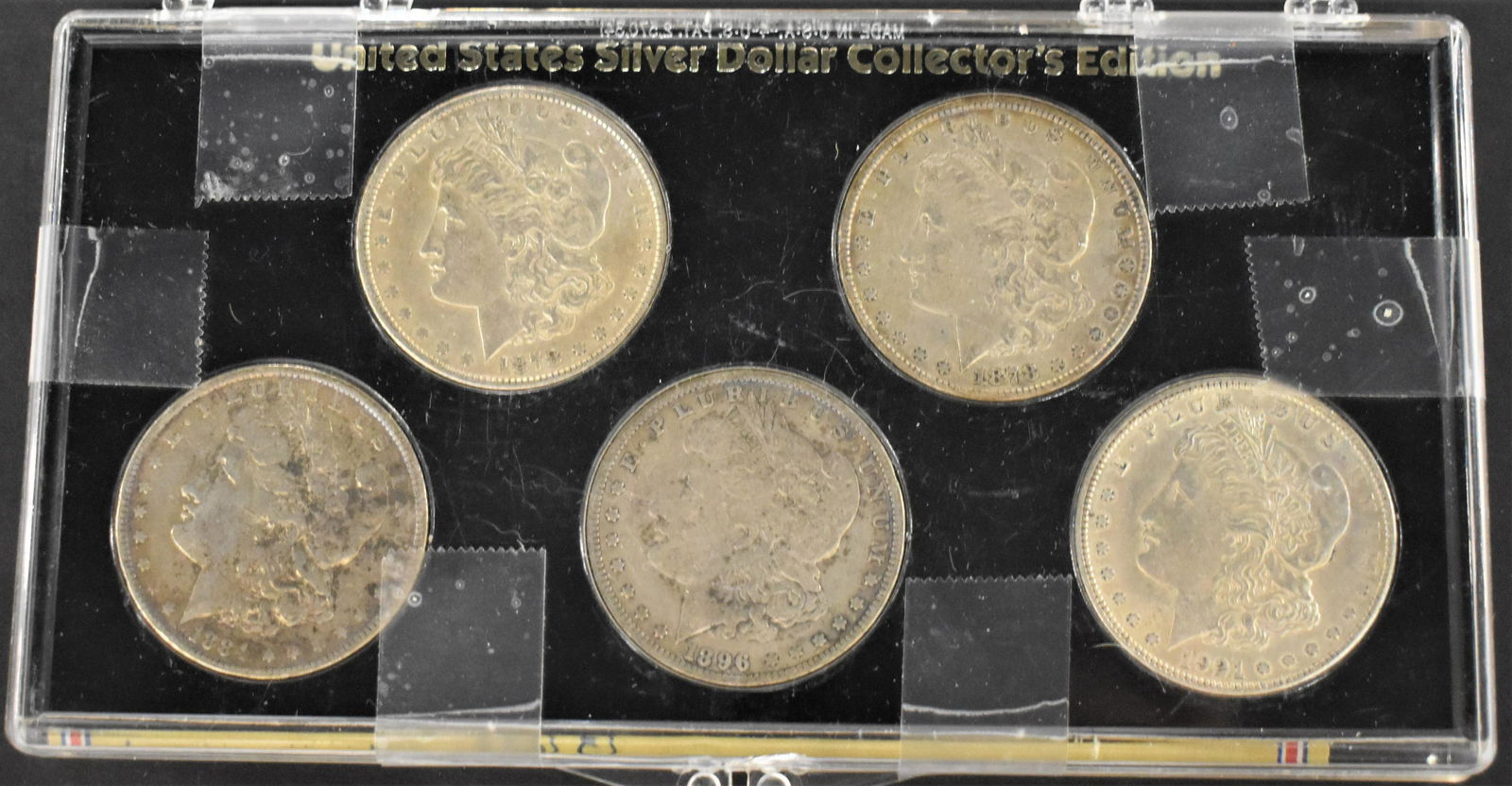 5 Morgan Silver Dollars in Presentation Case (1 of 1)
