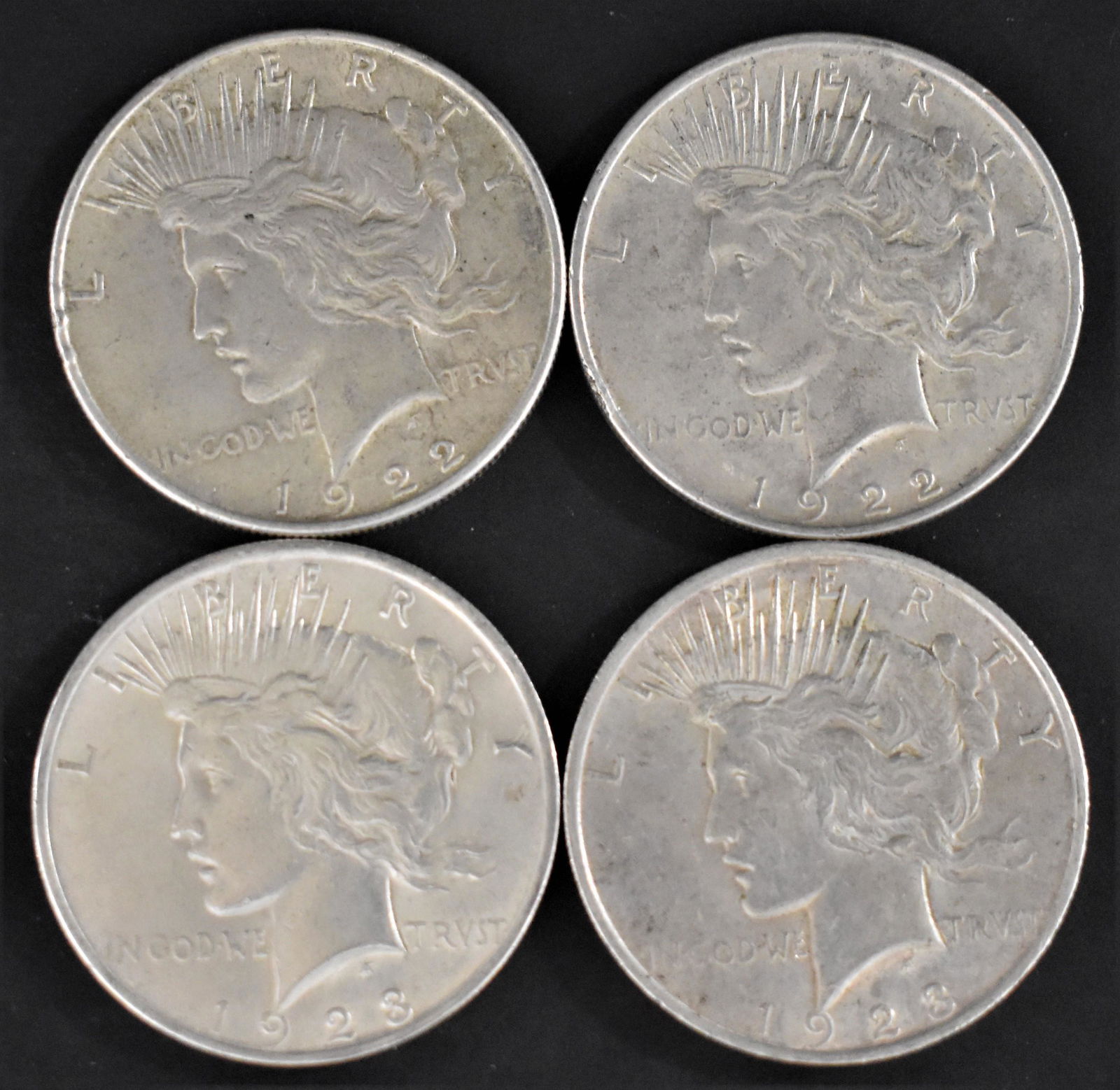 4 Silver Peace Dollars (1 of 2)