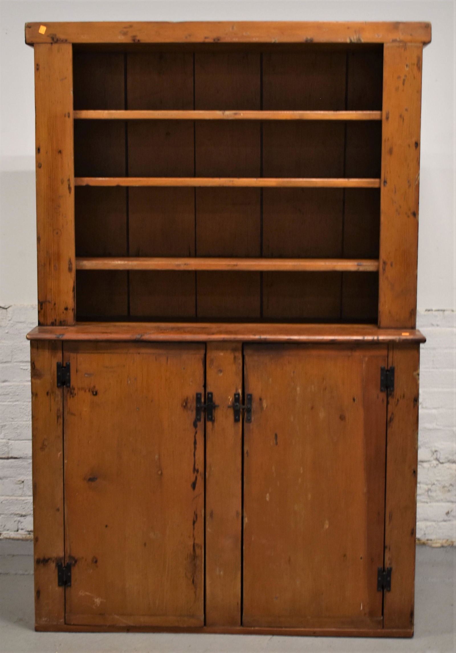 19th Century N.E. Pine Stepback Cupboard (1 of 4)