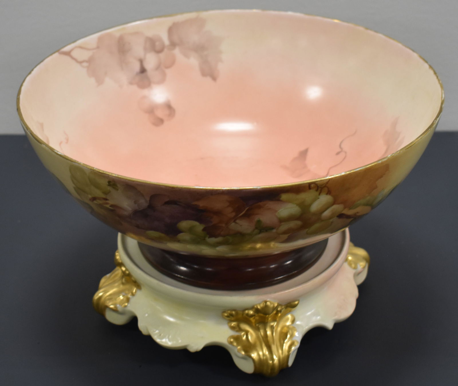 Limoge 2 pc Hand Painted Punch Bowl (1 of 5)