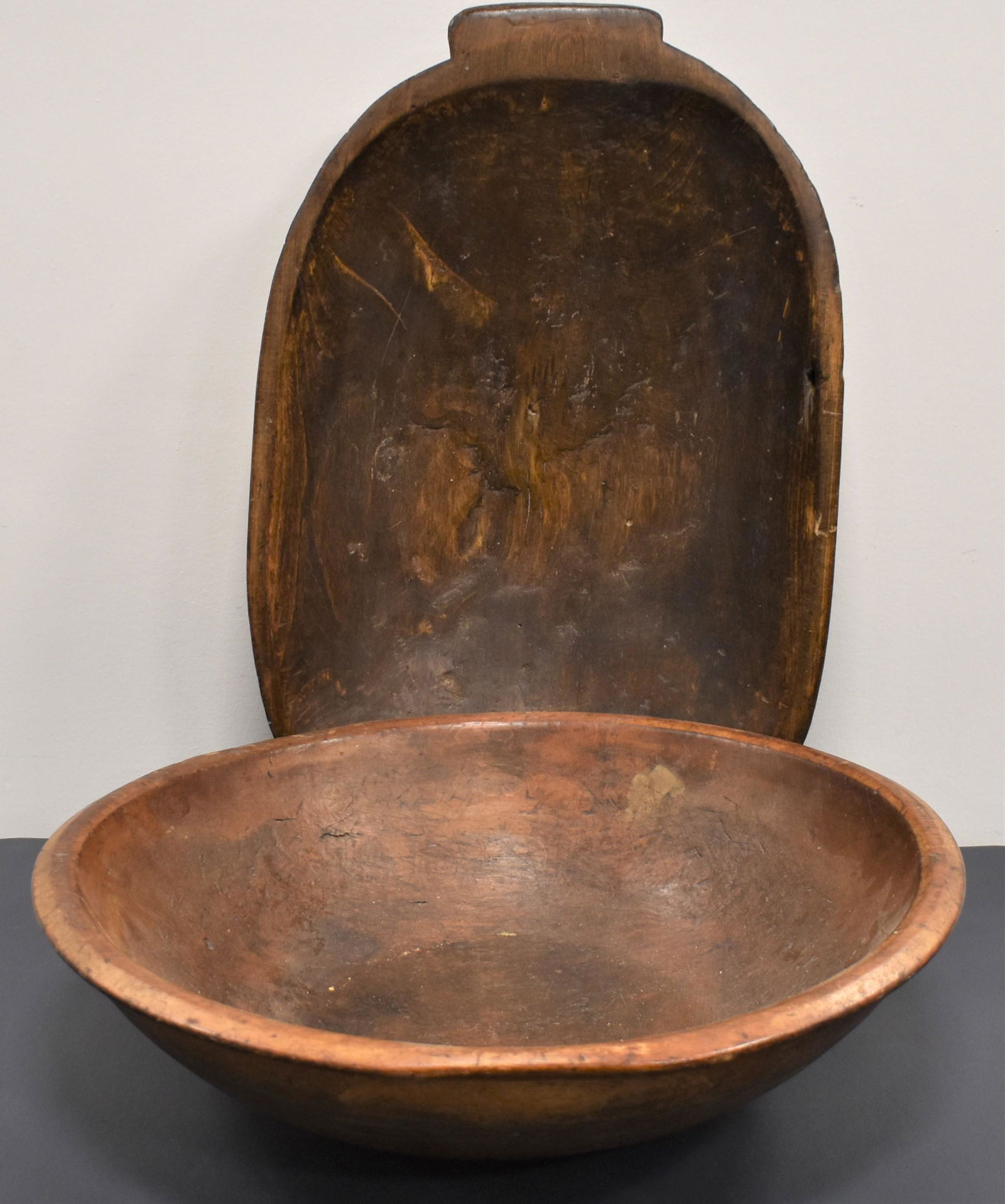 (2) Large Wooden Bowls (1 of 7)
