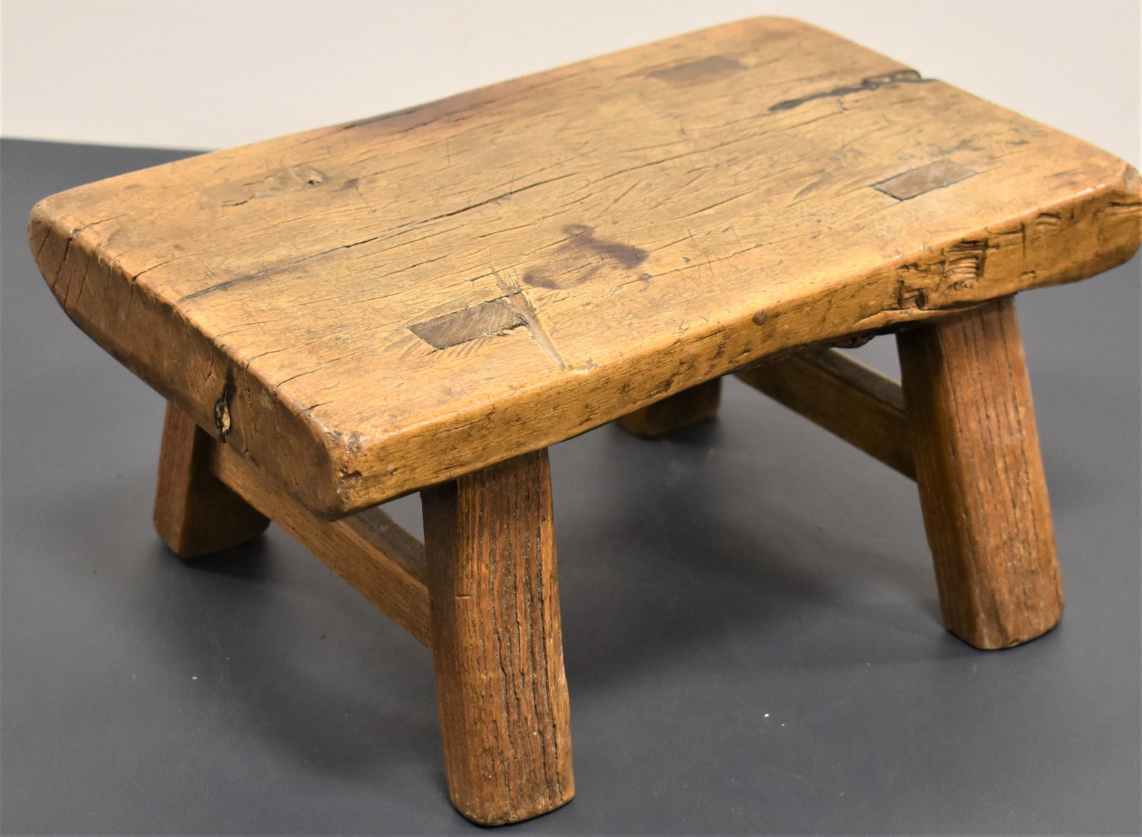 Primitive Hardwood Footstool (1 of 3)