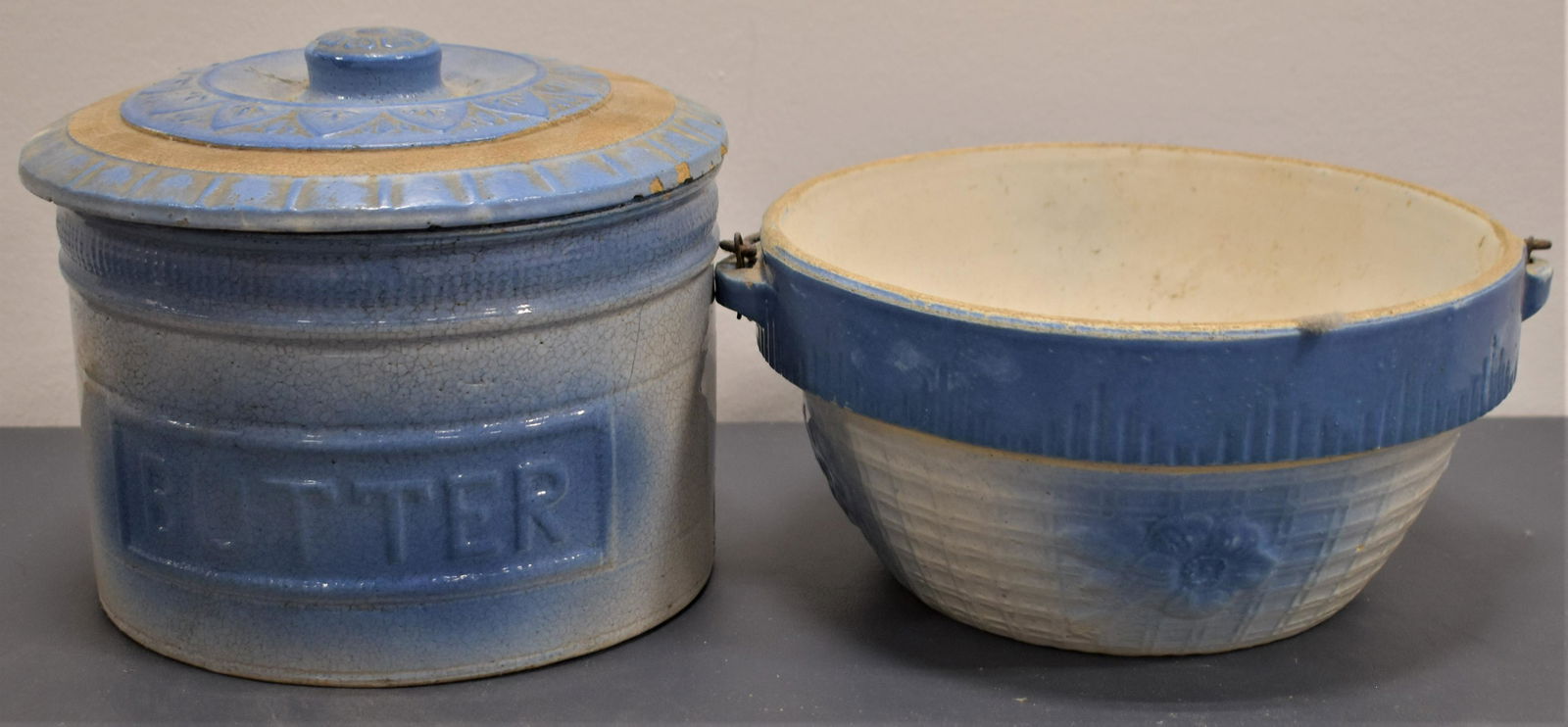 (2) Pc Blue and White Stoneware (1 of 3)