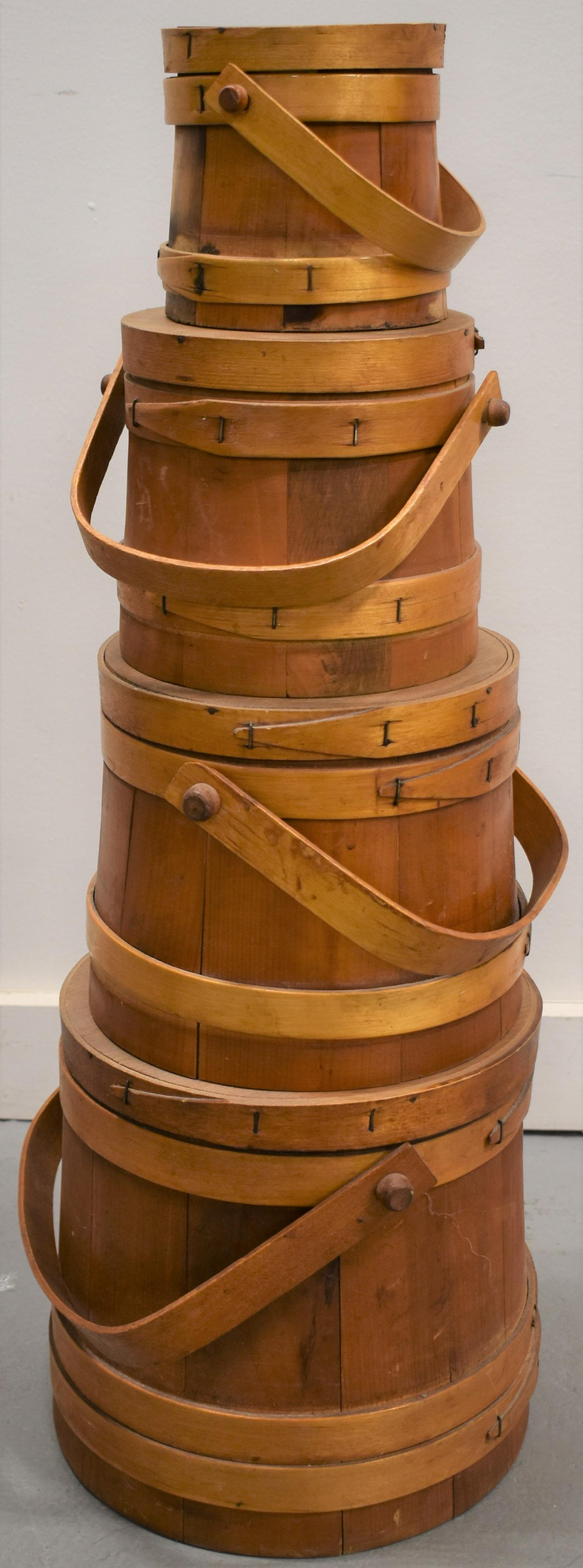 Graduated Set of 4 Wooden Firkins (1 of 1)