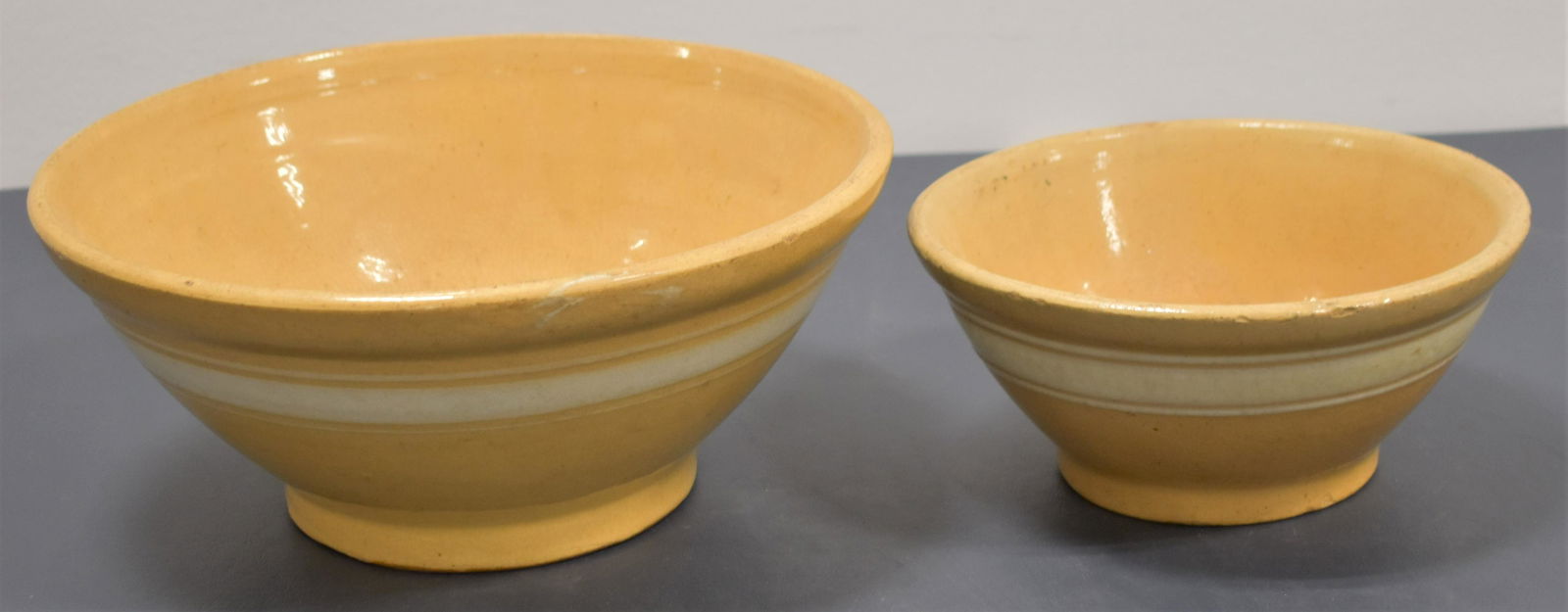 (2) Banded Yelloware Mixing Bowls (1 of 1)