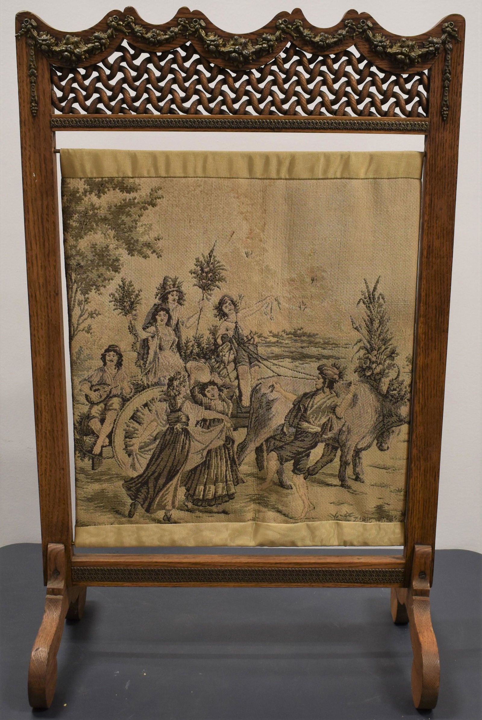 Victorian Low Screen W/ Tapestry (1 of 3)