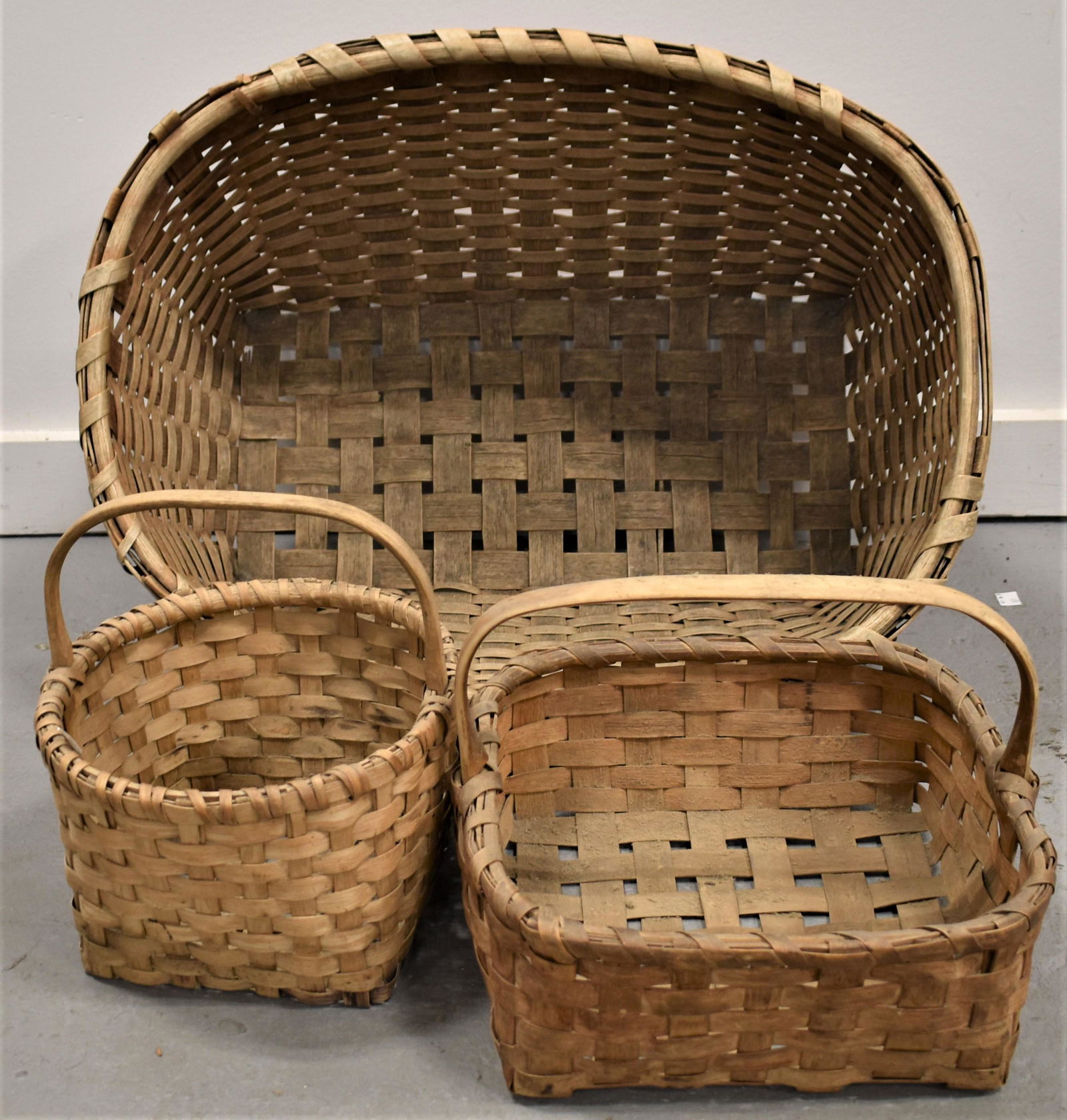 (3) Vintage Splint Baskets (1 of 2)
