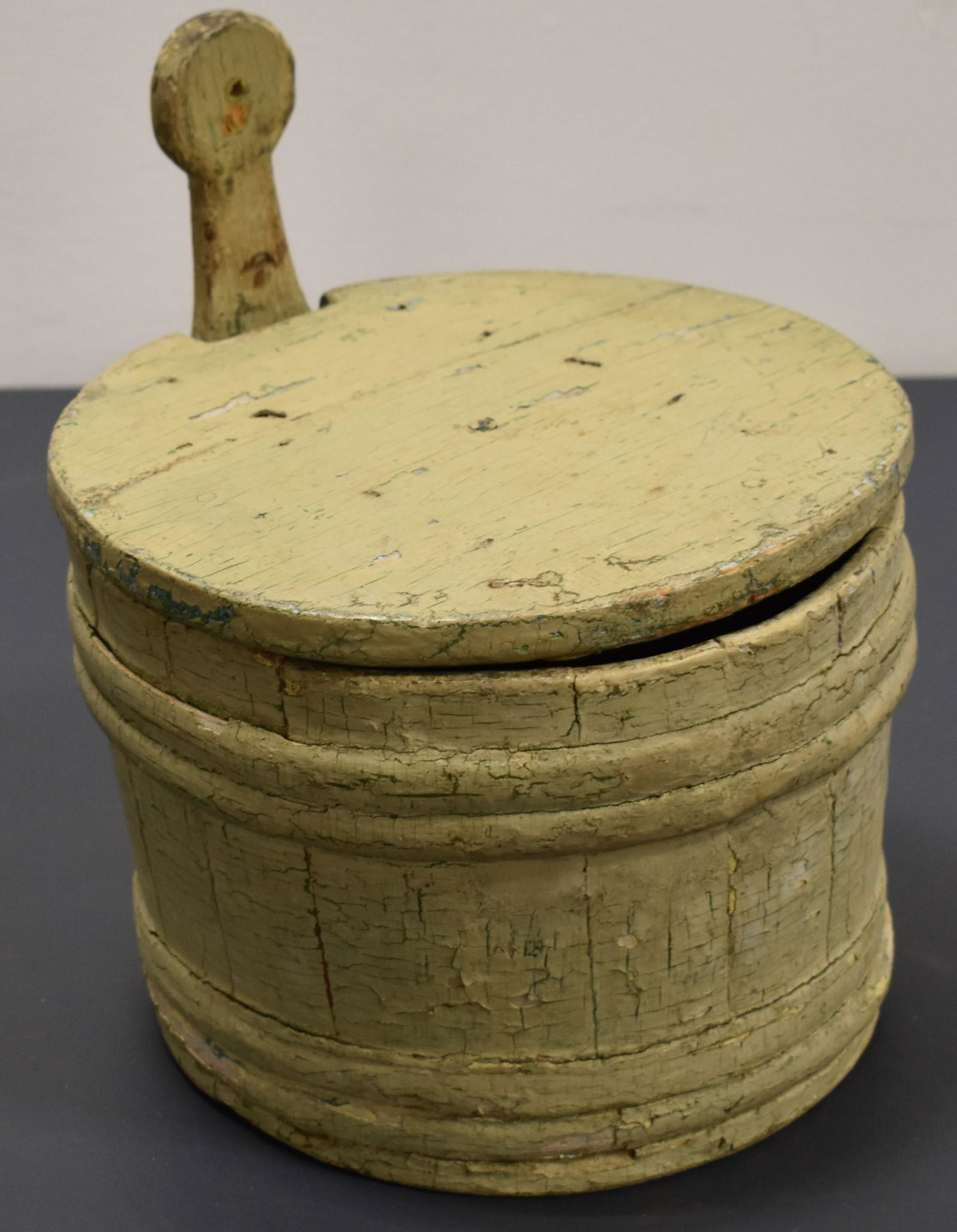 Painted Wooden Piggin With Lid (1 of 2)