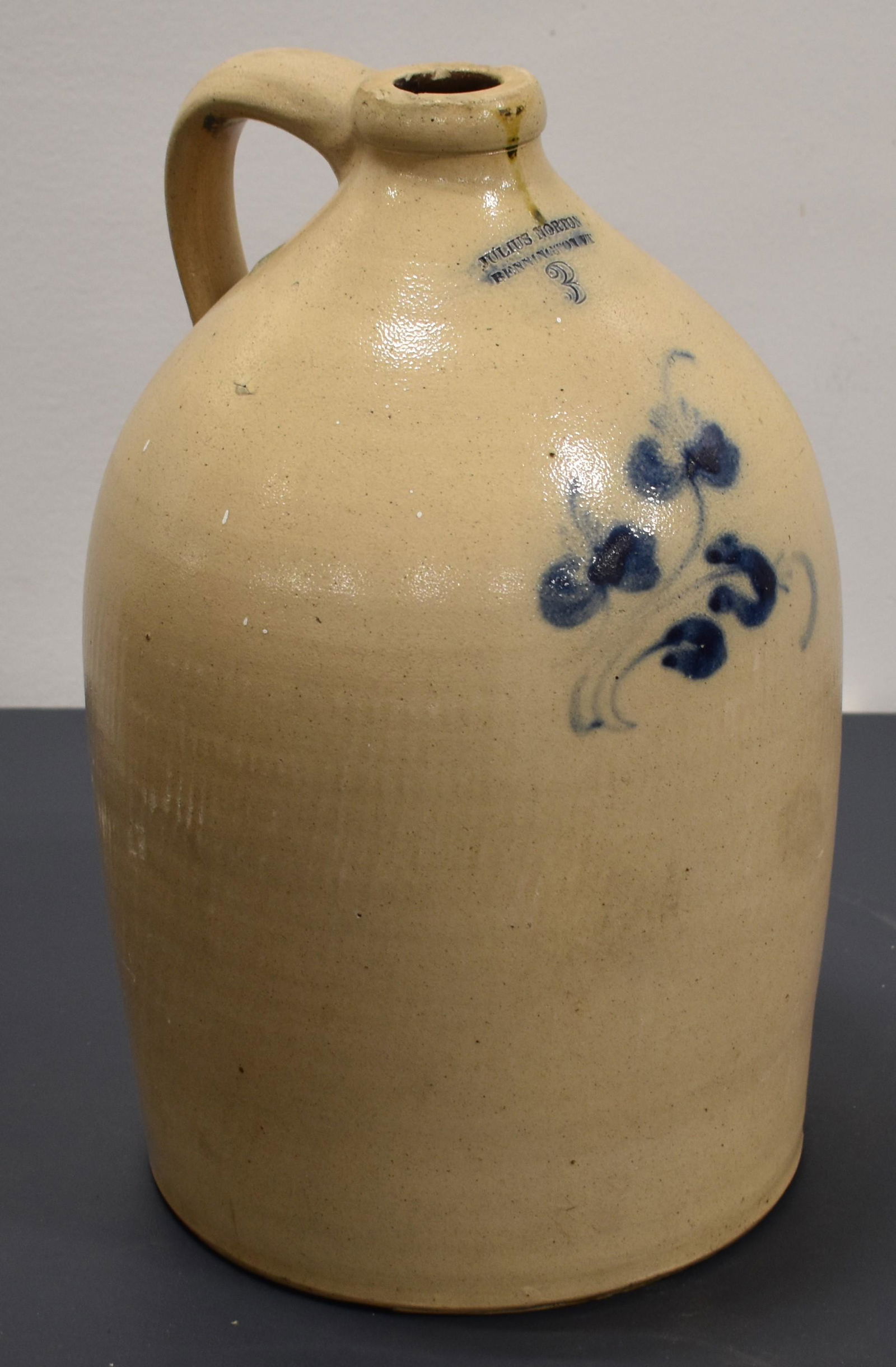 Julius Norton Decorated 3 gal Stoneware Jug (1 of 2)