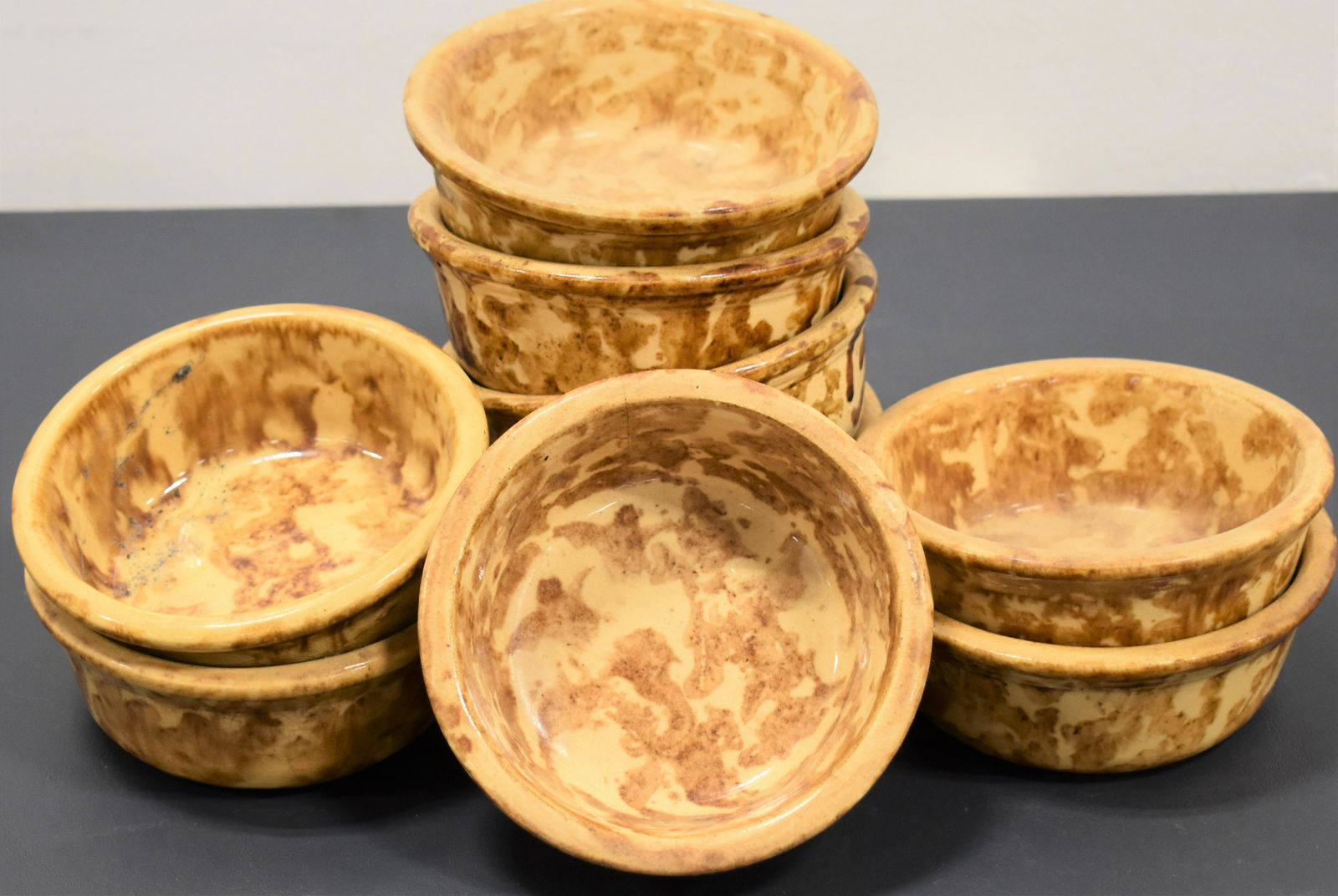 Set (9) Rockingham Pottery Bowls (1 of 1)